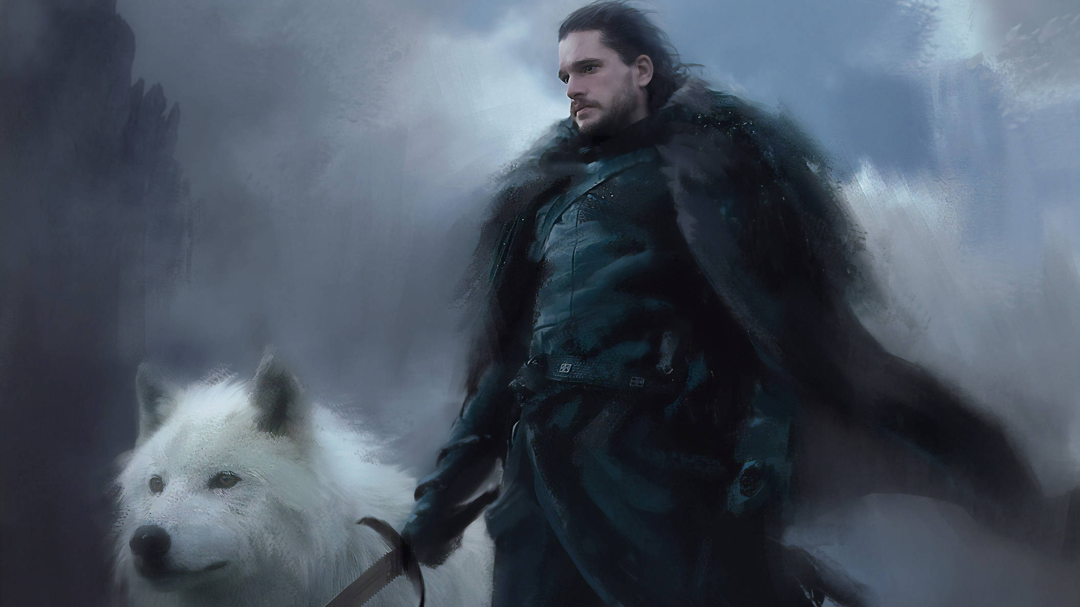 Bulutlu Gökyüzü Jon Snow Game Of Thrones Duvar Kağıdı