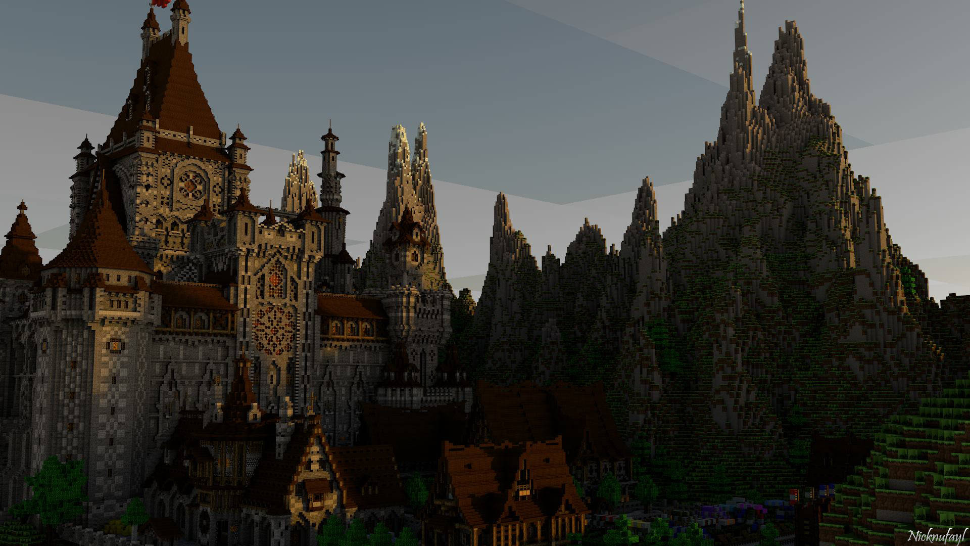 Büyük Arnavut Kaldırımlı Kale Minecraft HD Duvar Kağıdı
