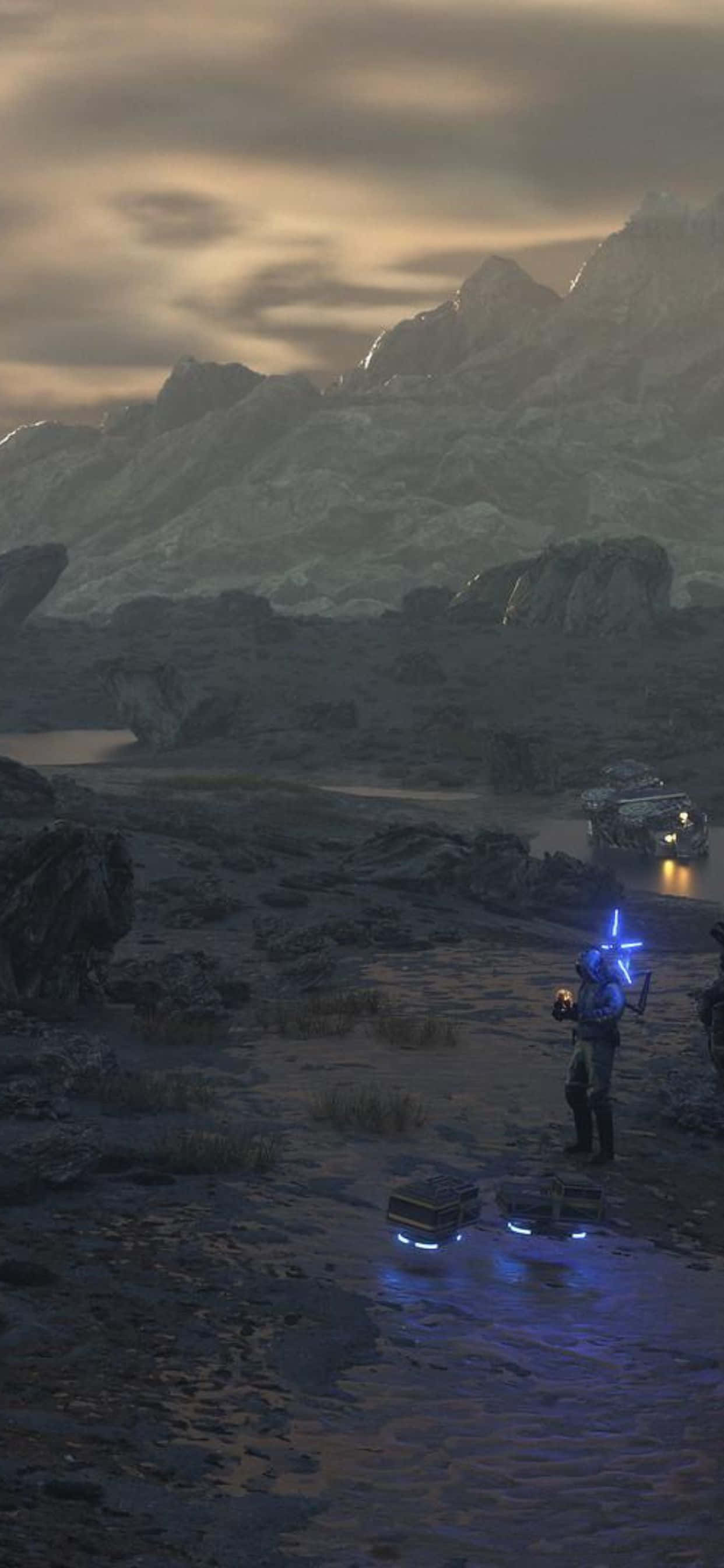 Büyük beğeni toplayan video oyunu Death Stranding'in meşhur sahnesi iPhone XS Max için. Duvar Kağıdı