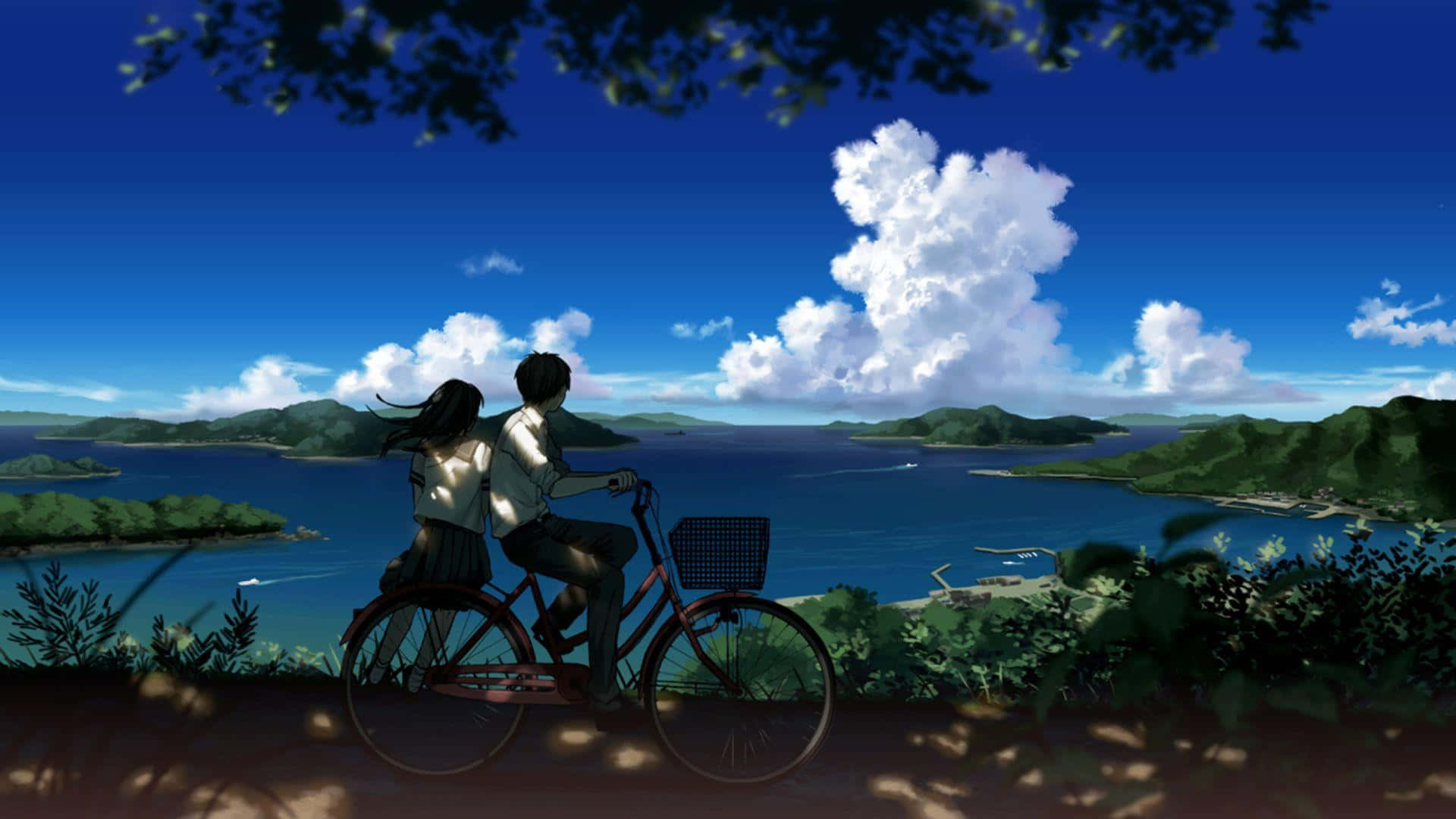 Büyüleyici Anime Manzarası ve Kiraz Çiçekleri Duvar Kağıdı