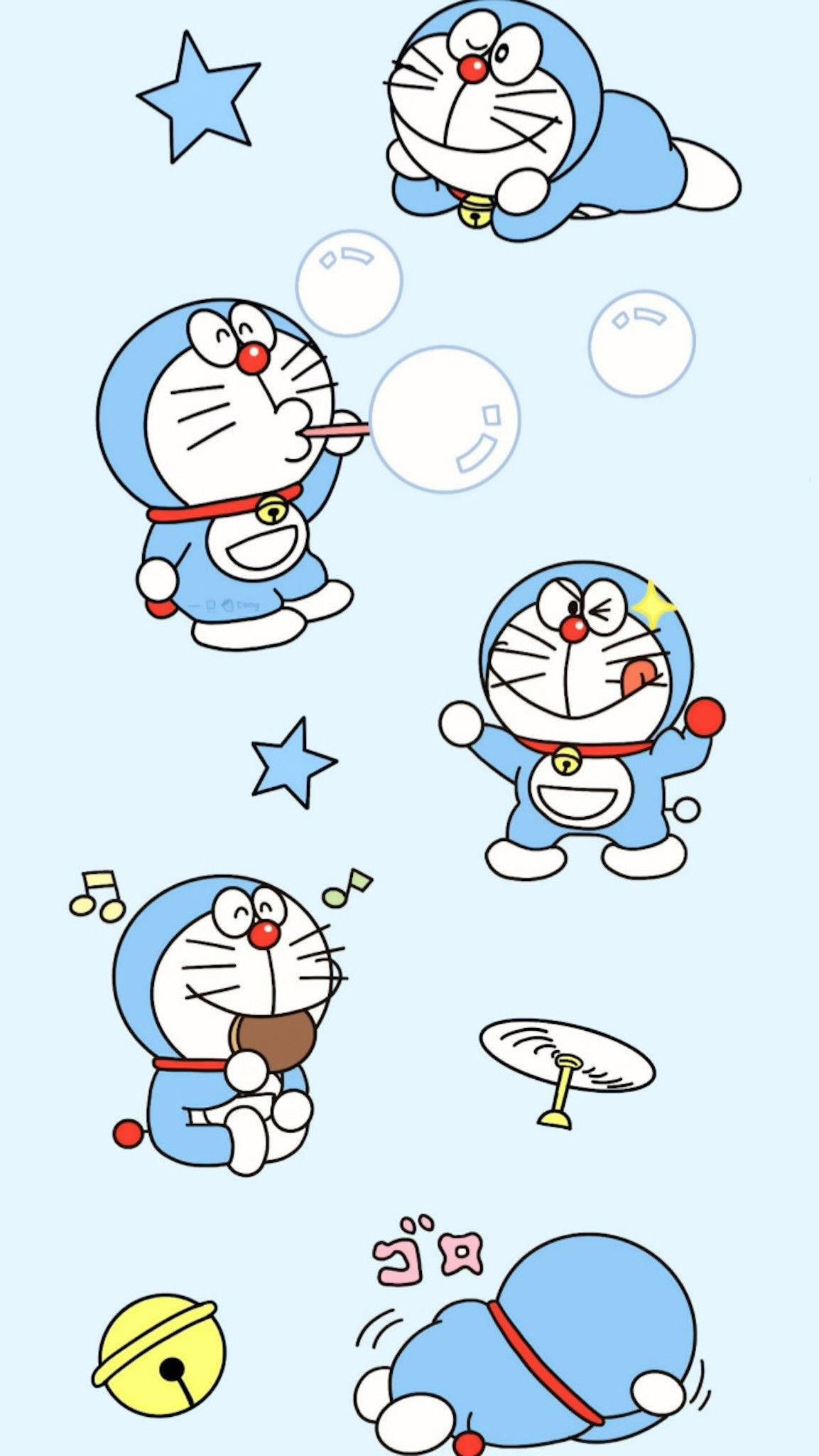 Büyüleyici Doraemon iPhone Dijital Sanatı Duvar Kağıdı