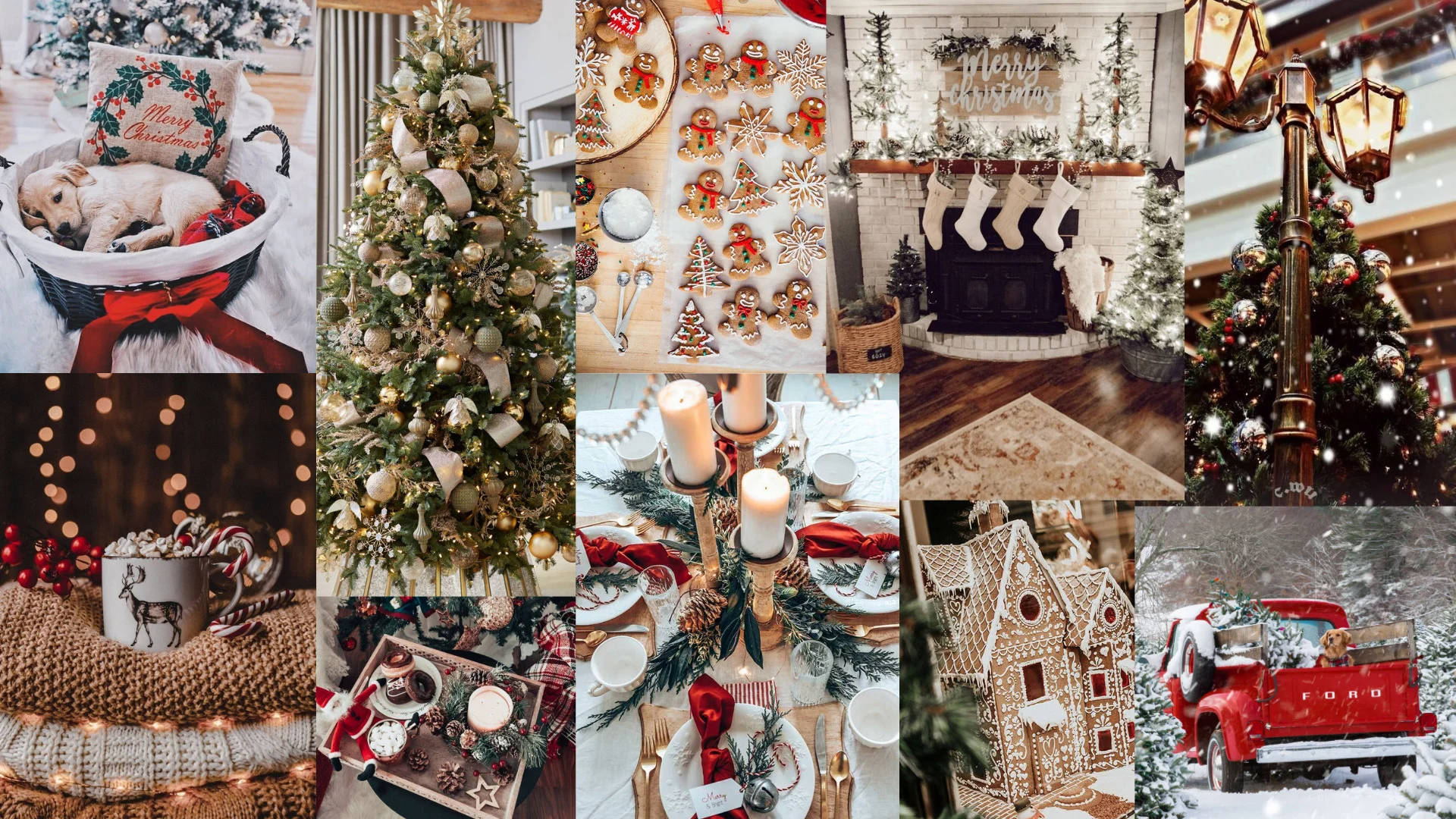 Büyüleyici Noel Kolajı Duvar Kağıdı