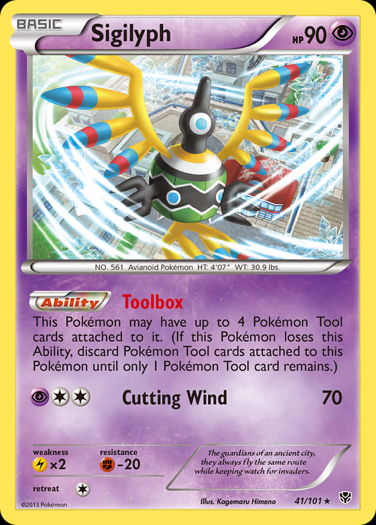 Büyüleyici Psişik kuş Pokémon Sigilyph ve Toolbox yeteneği Duvar Kağıdı
