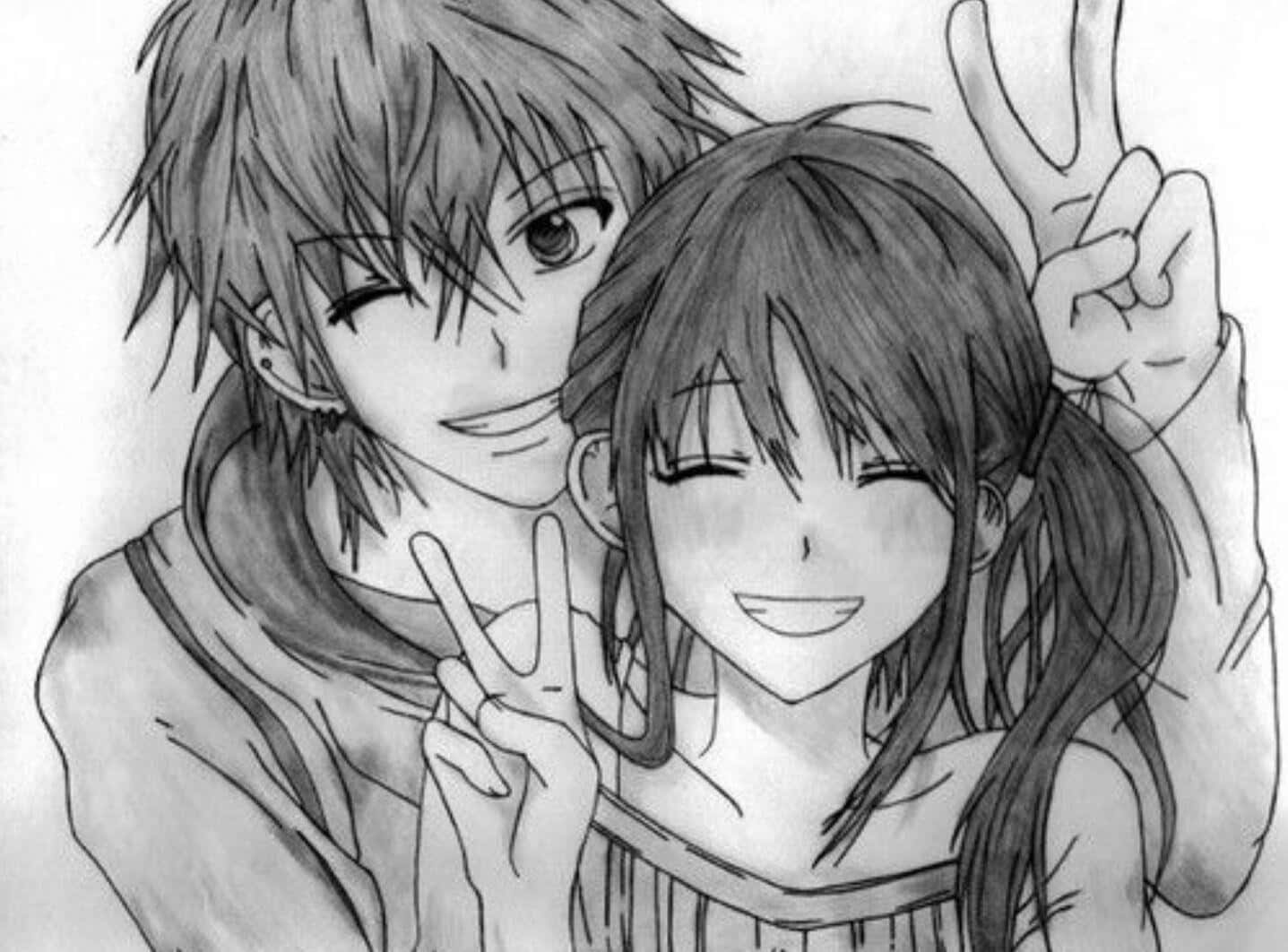 Büyüleyici Siyah Beyaz Anime Arka Planı: Yin ve Yang Duvar Kağıdı