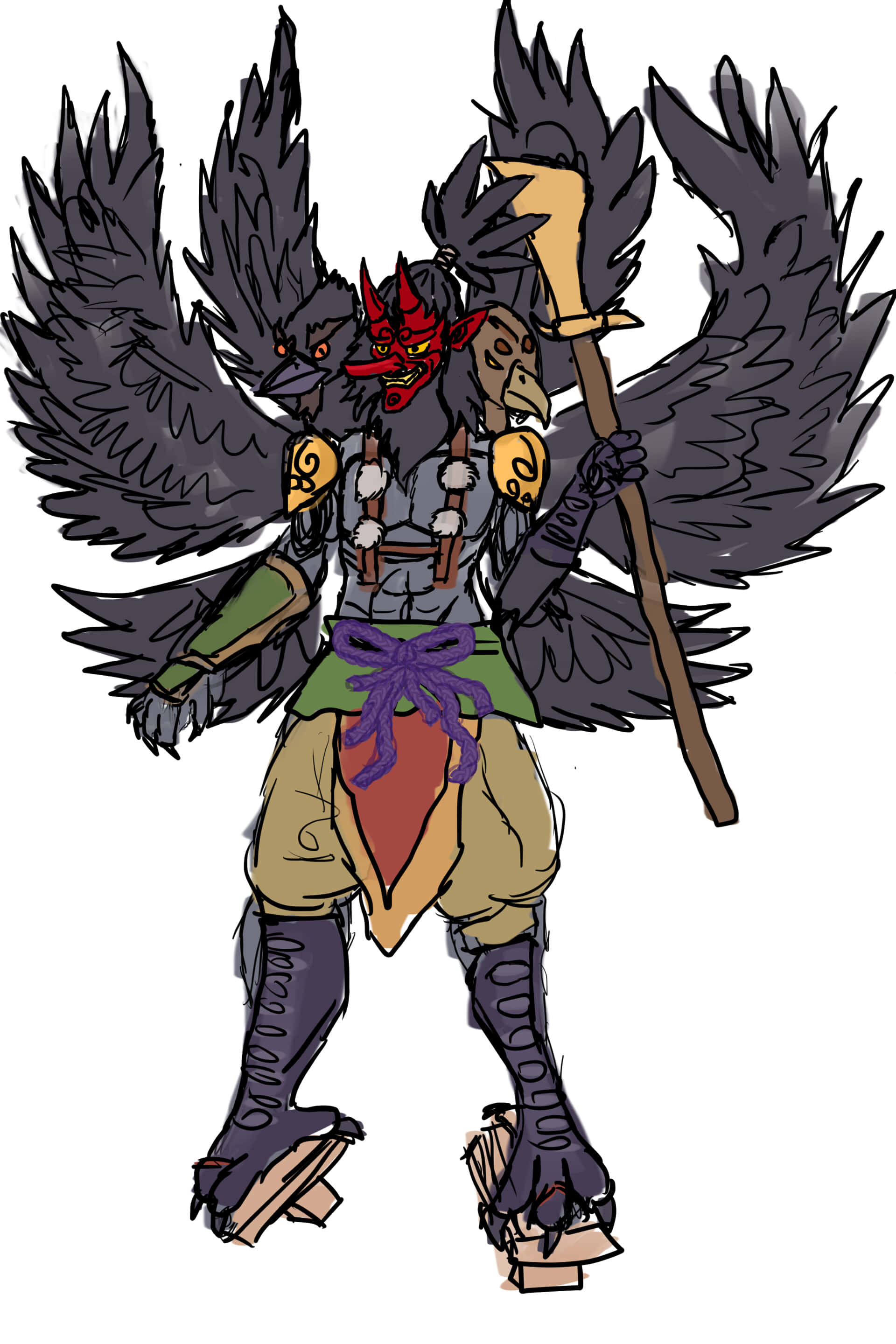 Büyüleyici Tengu Sanat Eseri Duvar Kağıdı