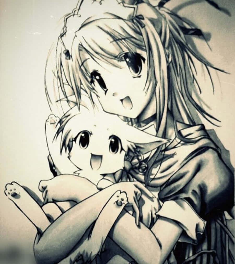 Büyülü Bir Dünyada Genç Bir Kızın Renkli Anime Çizimi Duvar Kağıdı