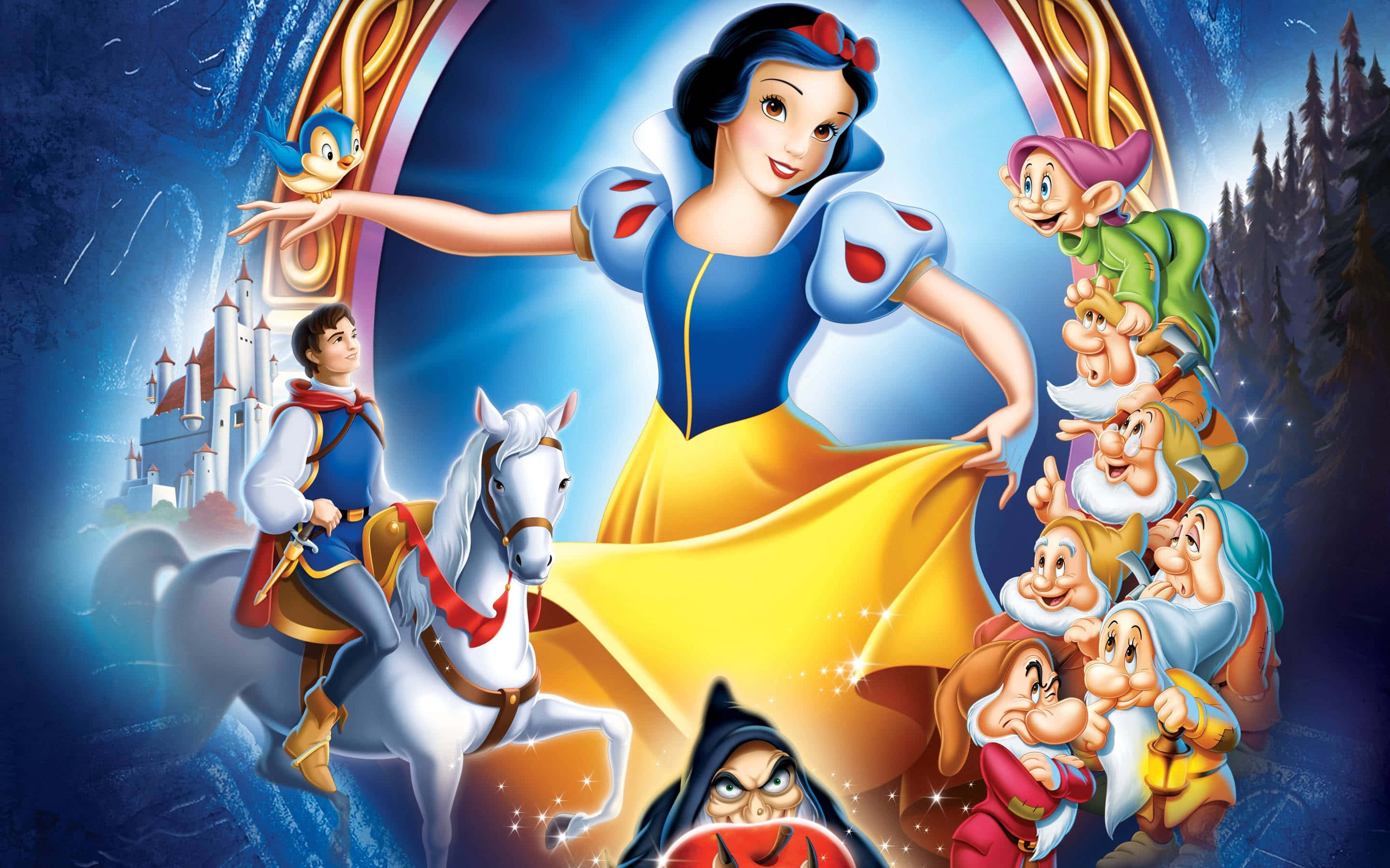 Büyülü Disney Noel Arka Planı Duvar Kağıdı