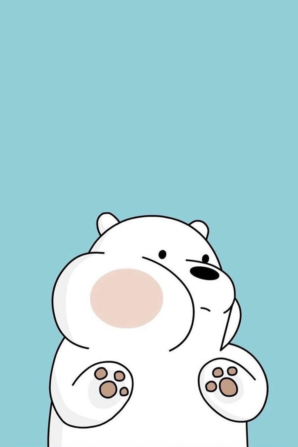 Buz Ayı Karikatürü Cama Yapışmış Duvar Kağıdı