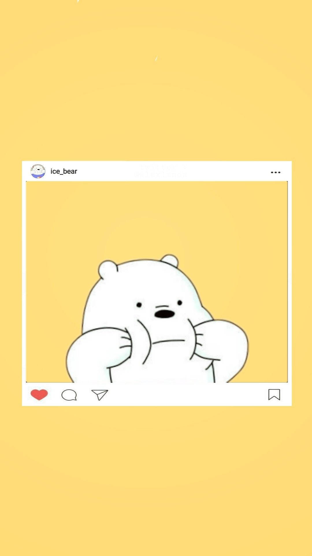 Buz Ayı Karikatürü Instagram Beğeni Postu Duvar Kağıdı