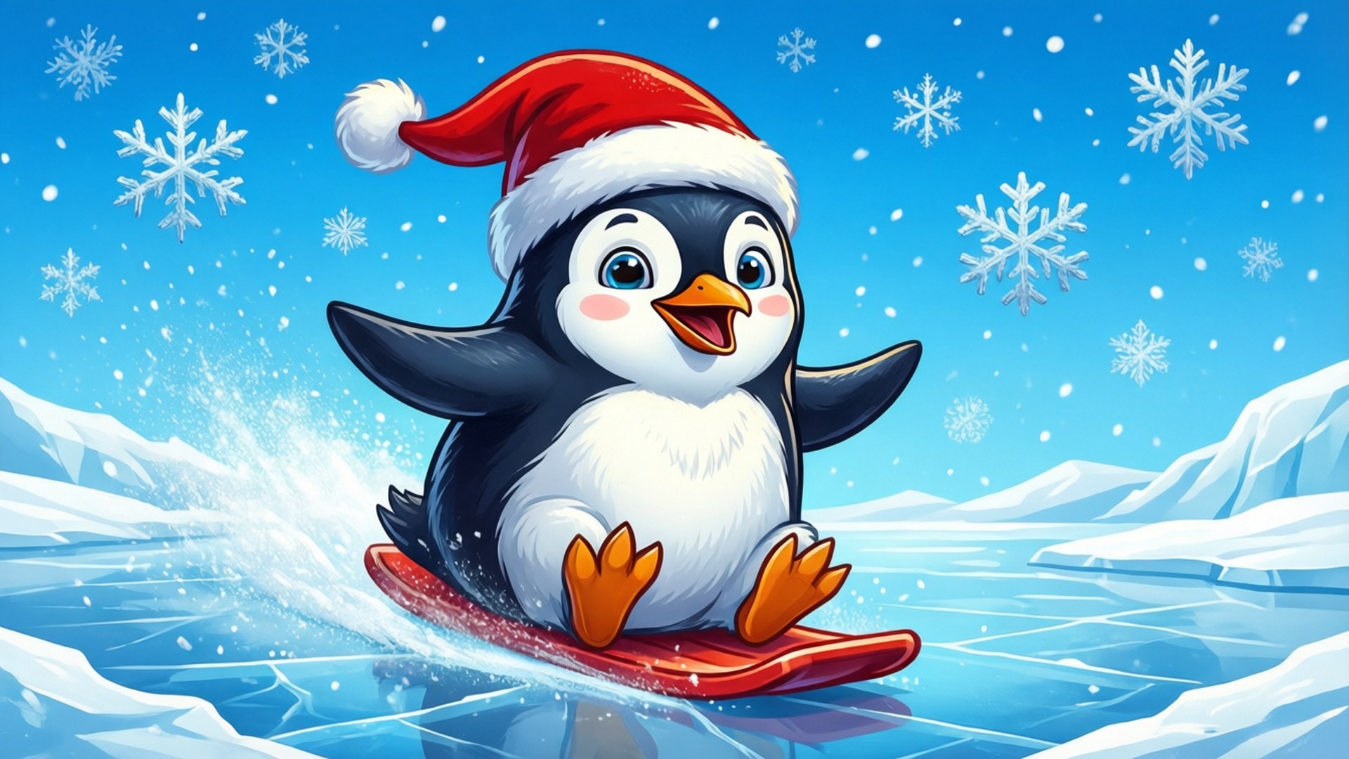 Buzda Kayan Penguen Duvar Kağıdı