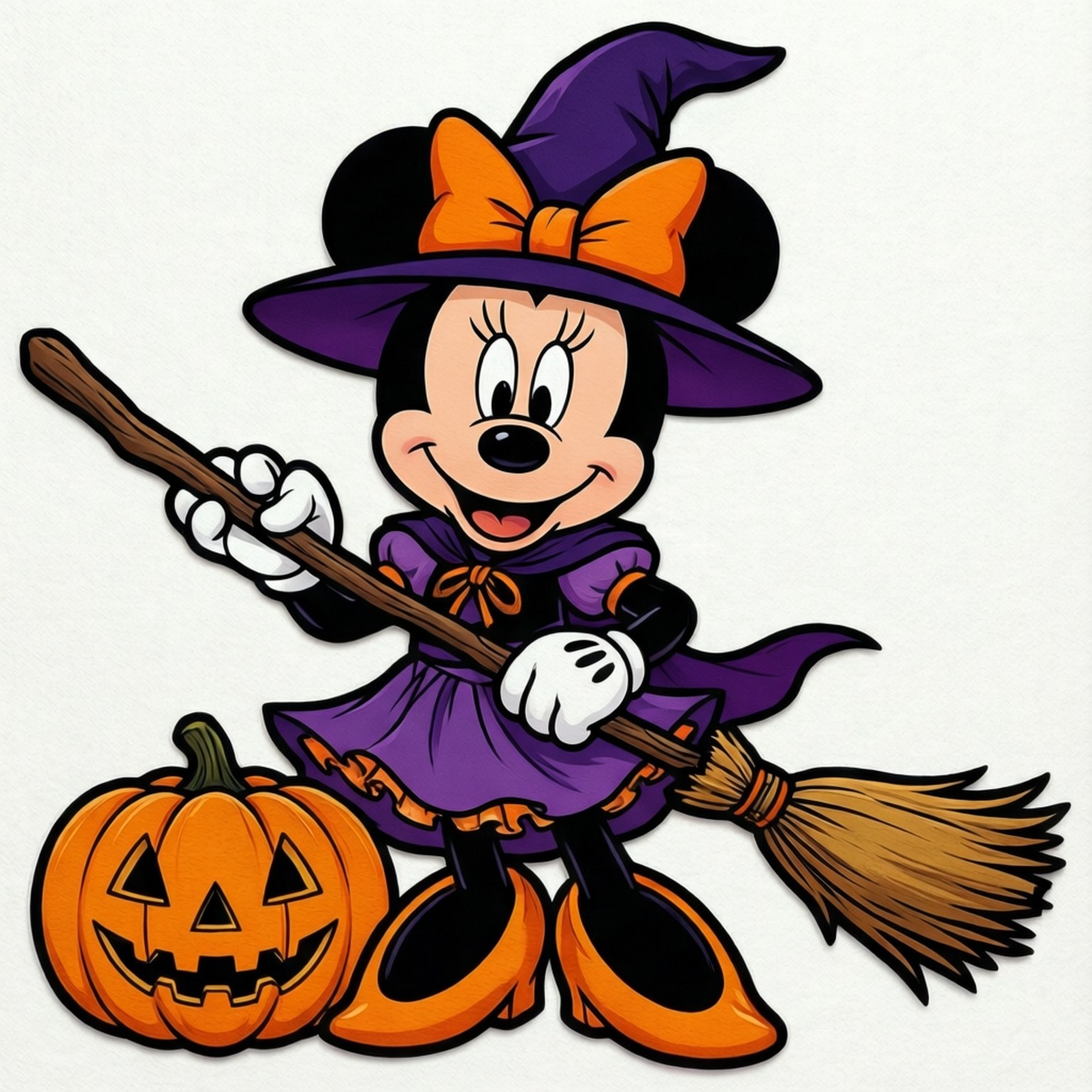 Cadı Minnie Kesme Duvar Kağıdı