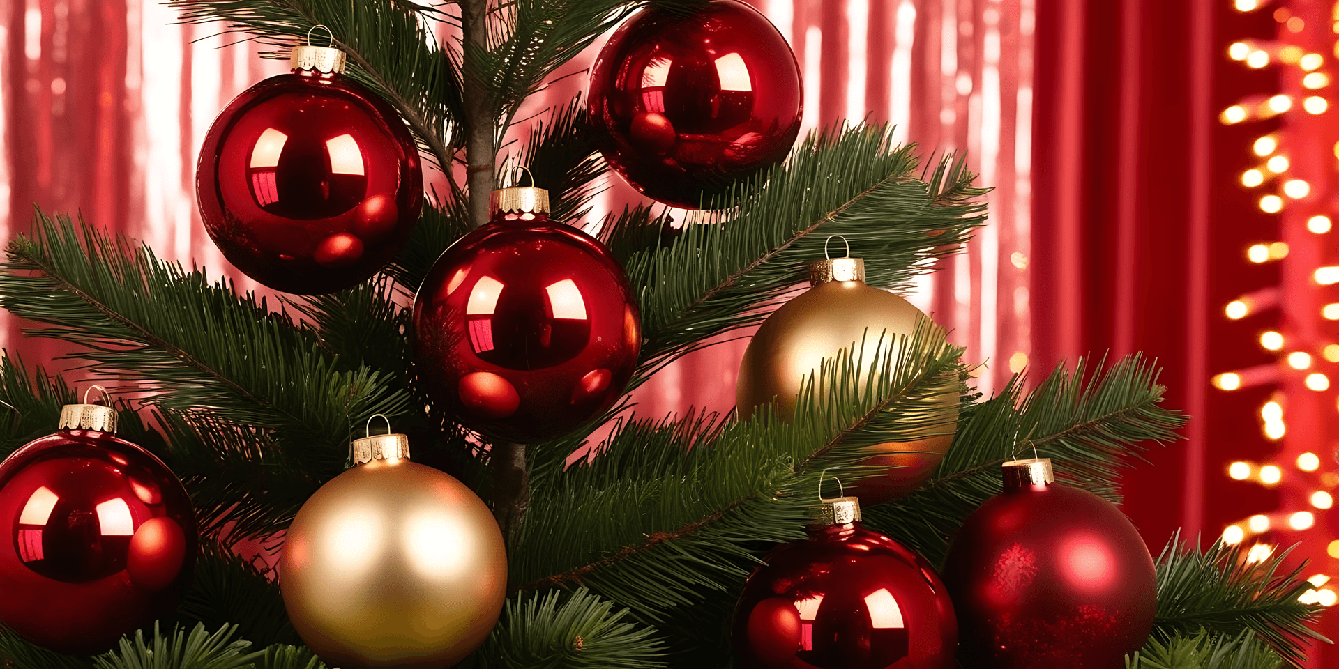 Çam dallarında Noel süsleri Duvar Kağıdı