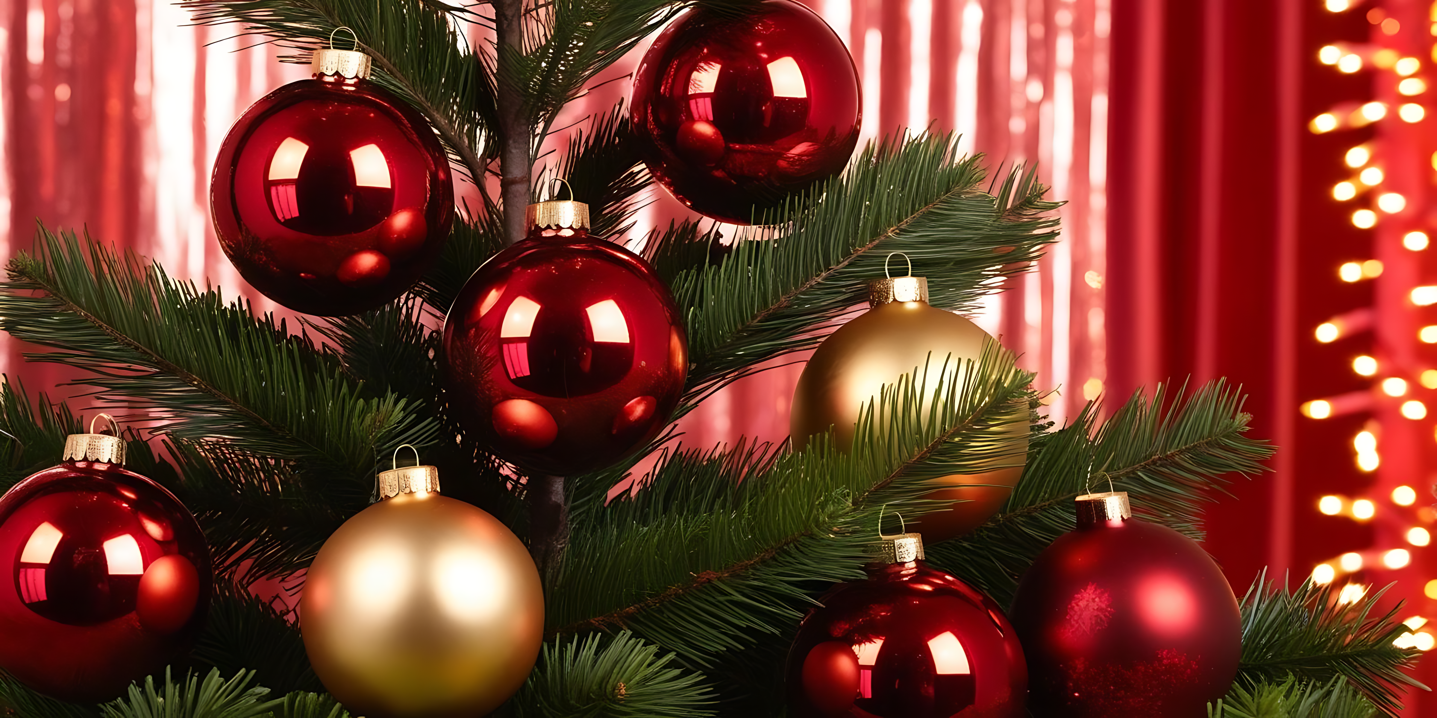 Çam dallarında Noel süsleri Duvar Kağıdı