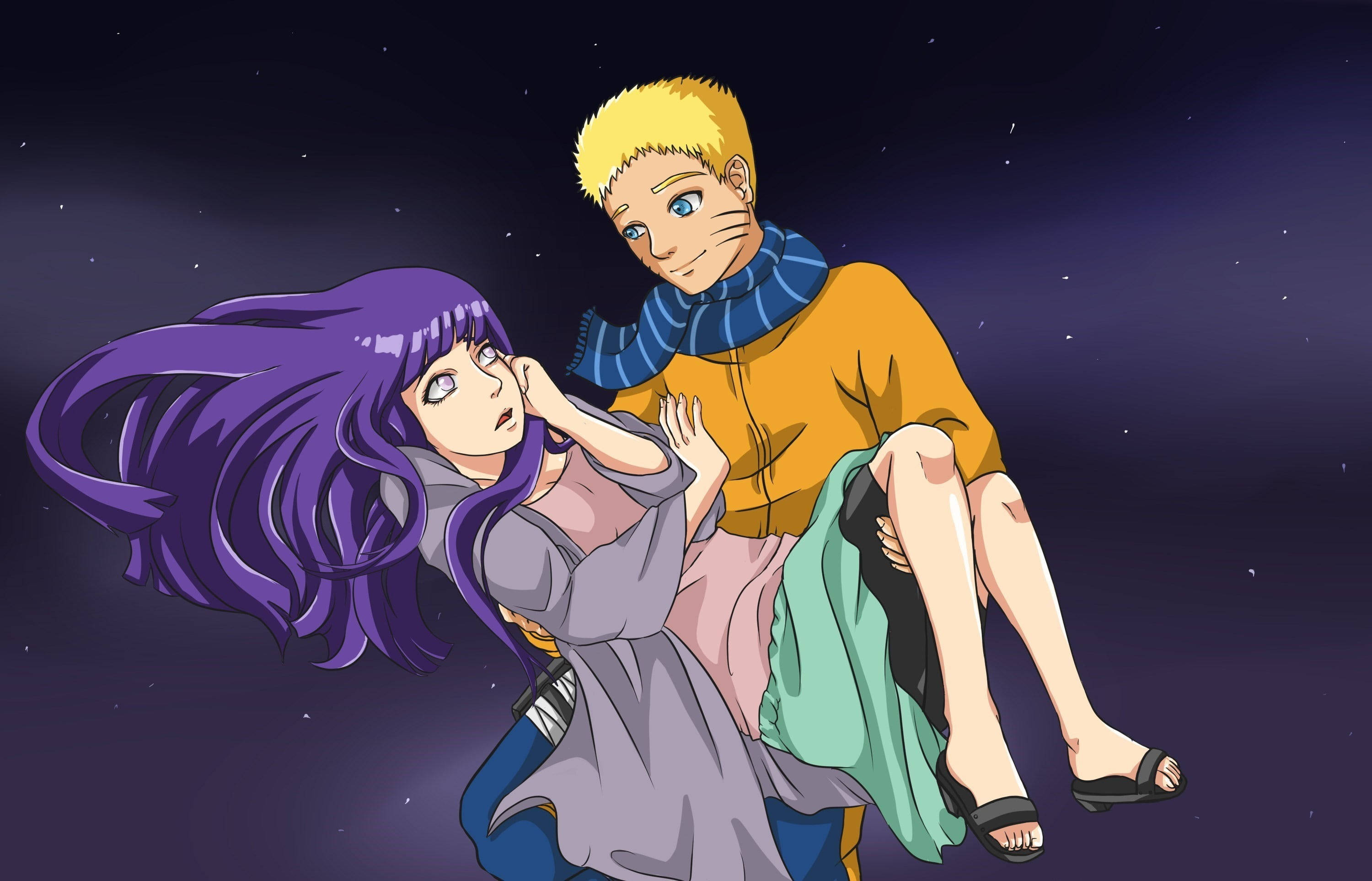 Canlı Naruto, Hinata'yı Kucağında Taşıyor Duvar Kağıdı
