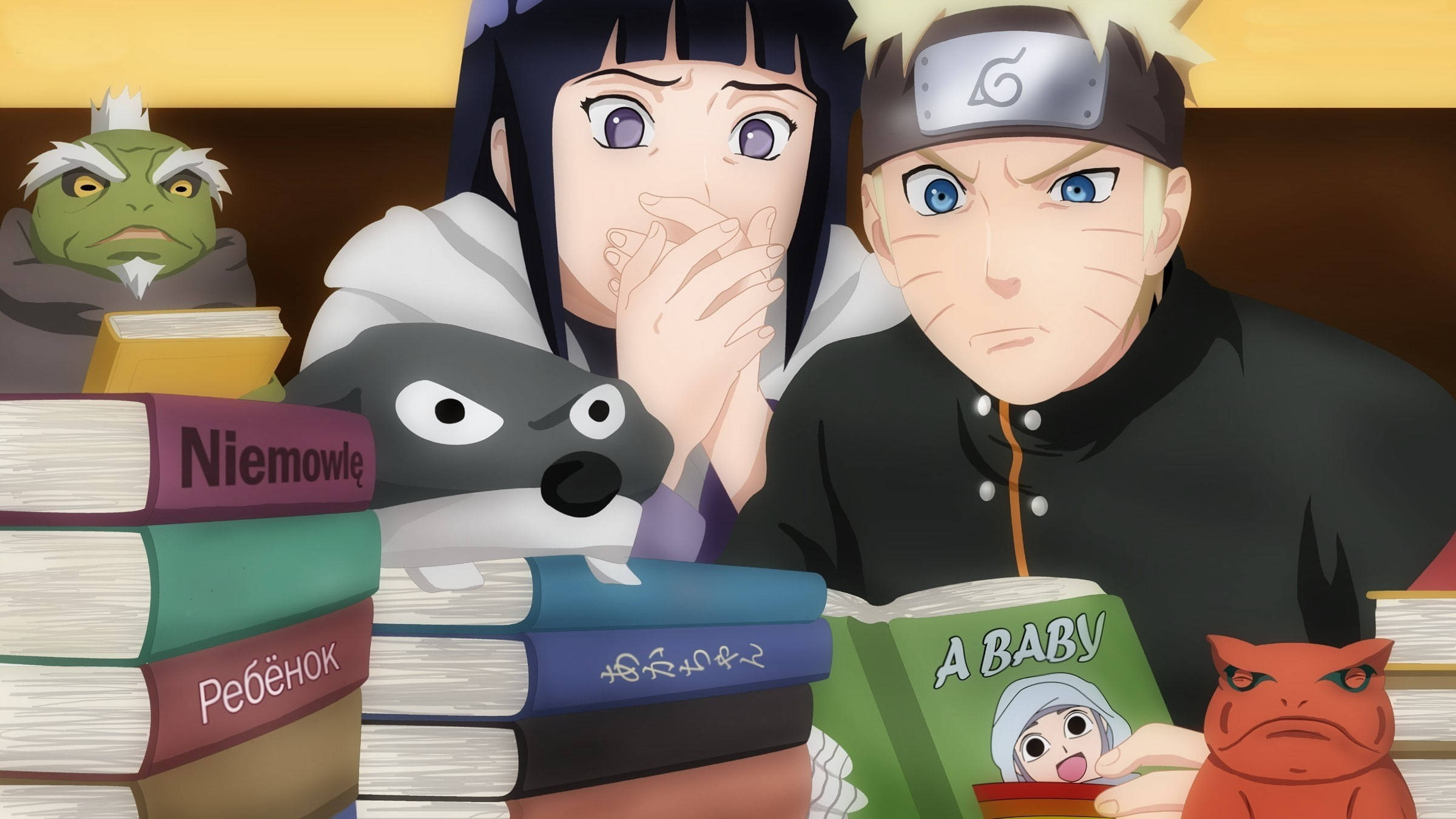 Canlı Naruto ve Hinata Doğum Kitabı Duvar Kağıdı