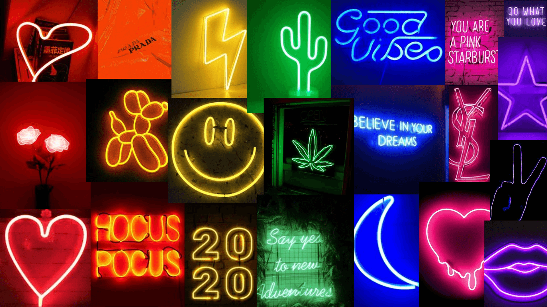 Canlı Neon Estetik Arka Plan: Duvar Kağıdı