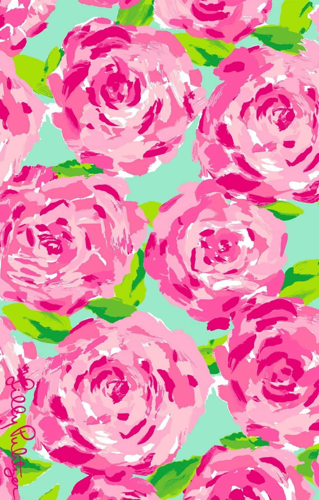 Canlı renklerde zarif Lilly Pulitzer deseni Duvar Kağıdı