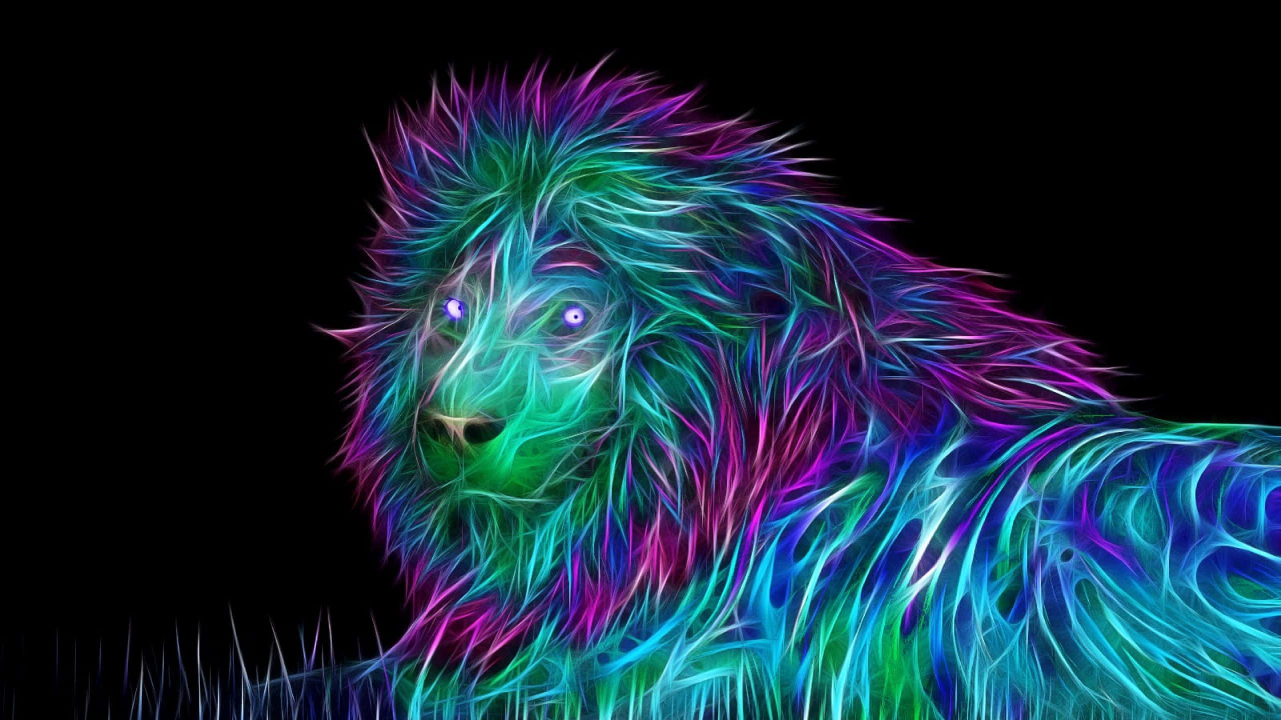 Canlı Neon Hayvan Sanatı Duvar Kağıdı