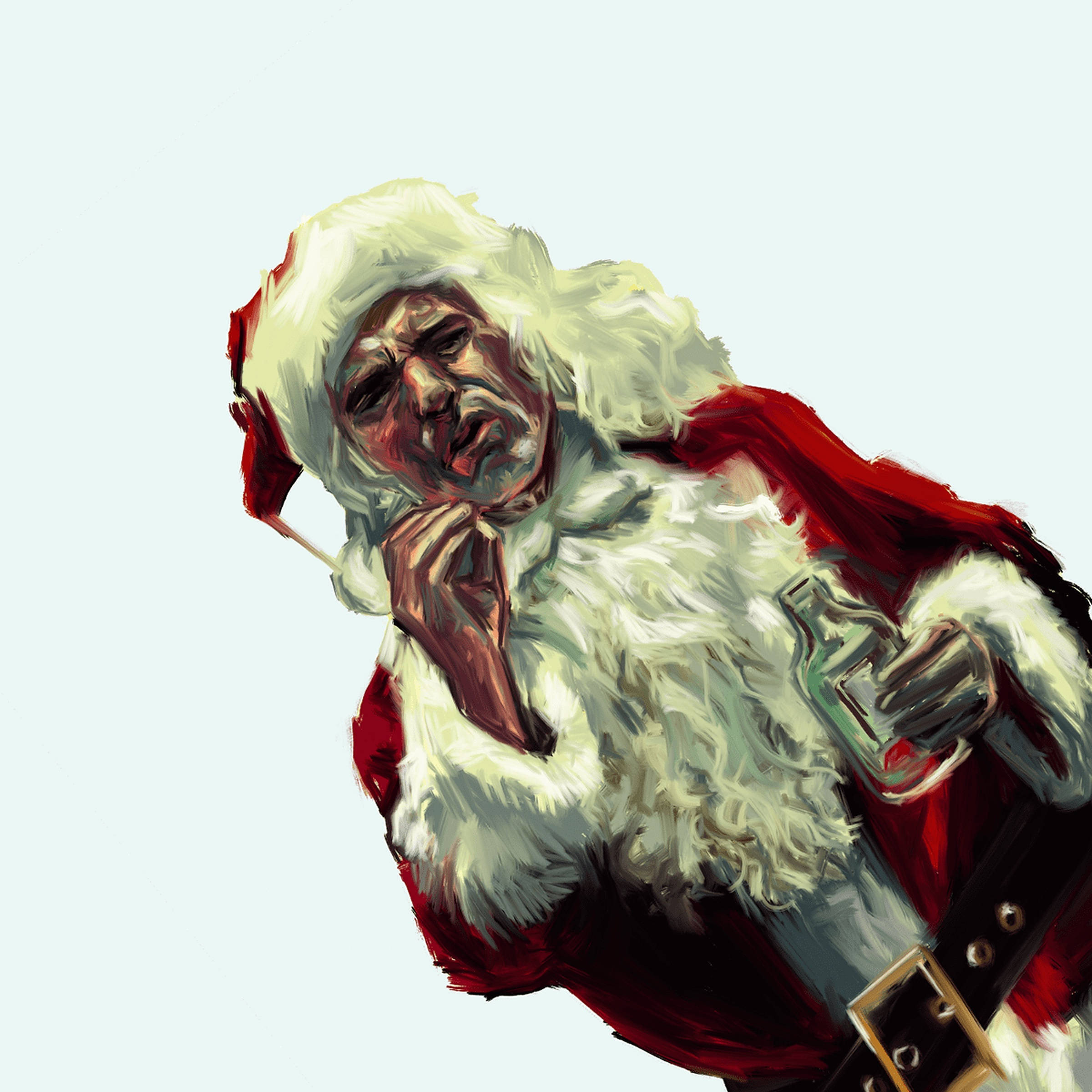 Çapraz ve Sarhoş Şeytan Noel Baba Duvar Kağıdı