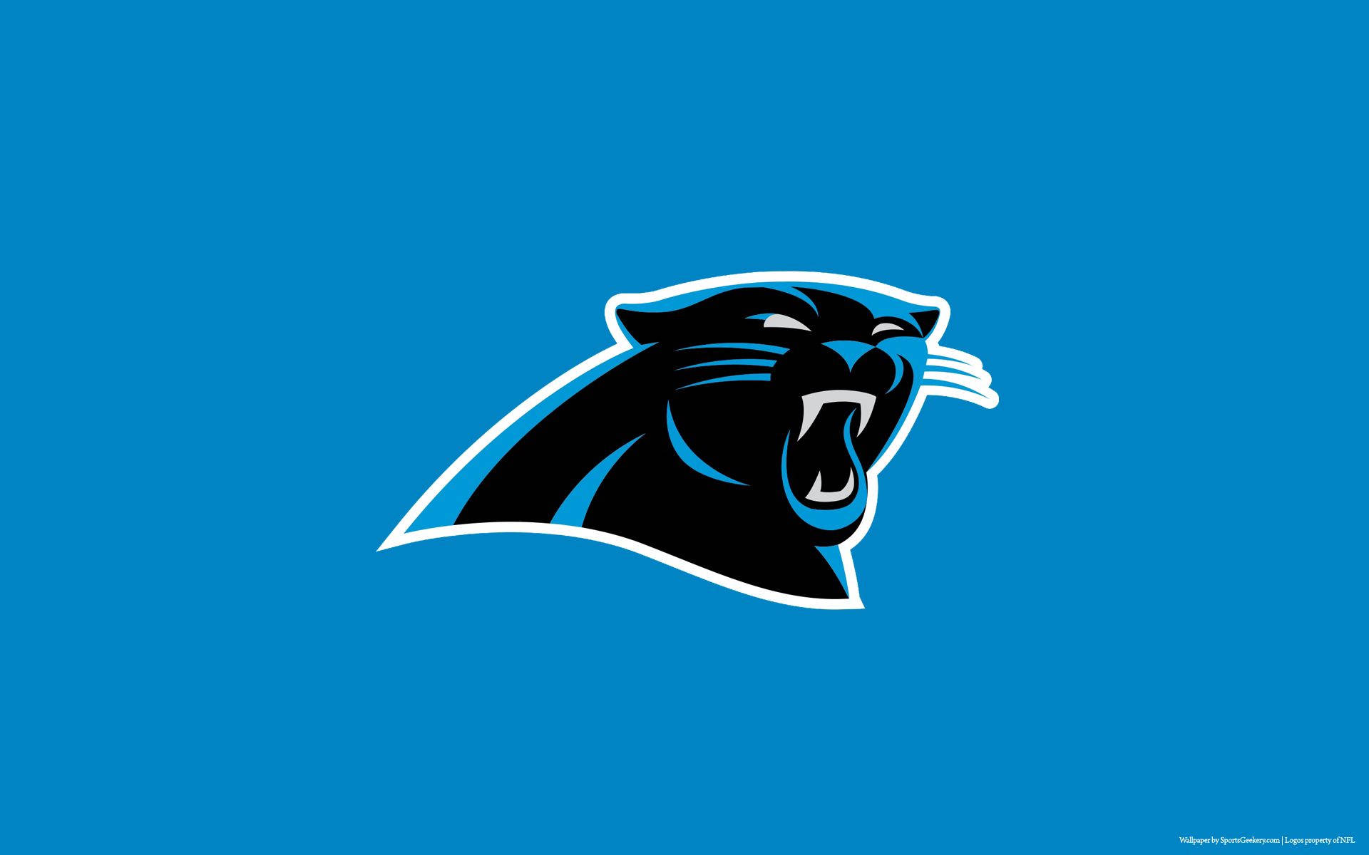 Carolina Panthers Futbol logosu açık mavi masaüstü duvar kağıdı.