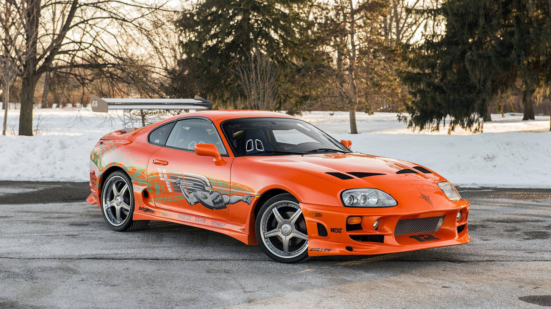 Çarpıcı Turuncu Toyota Supra Mk4 – Hızlı ve Öfkeli'den Bir Mücevher Duvar Kağıdı