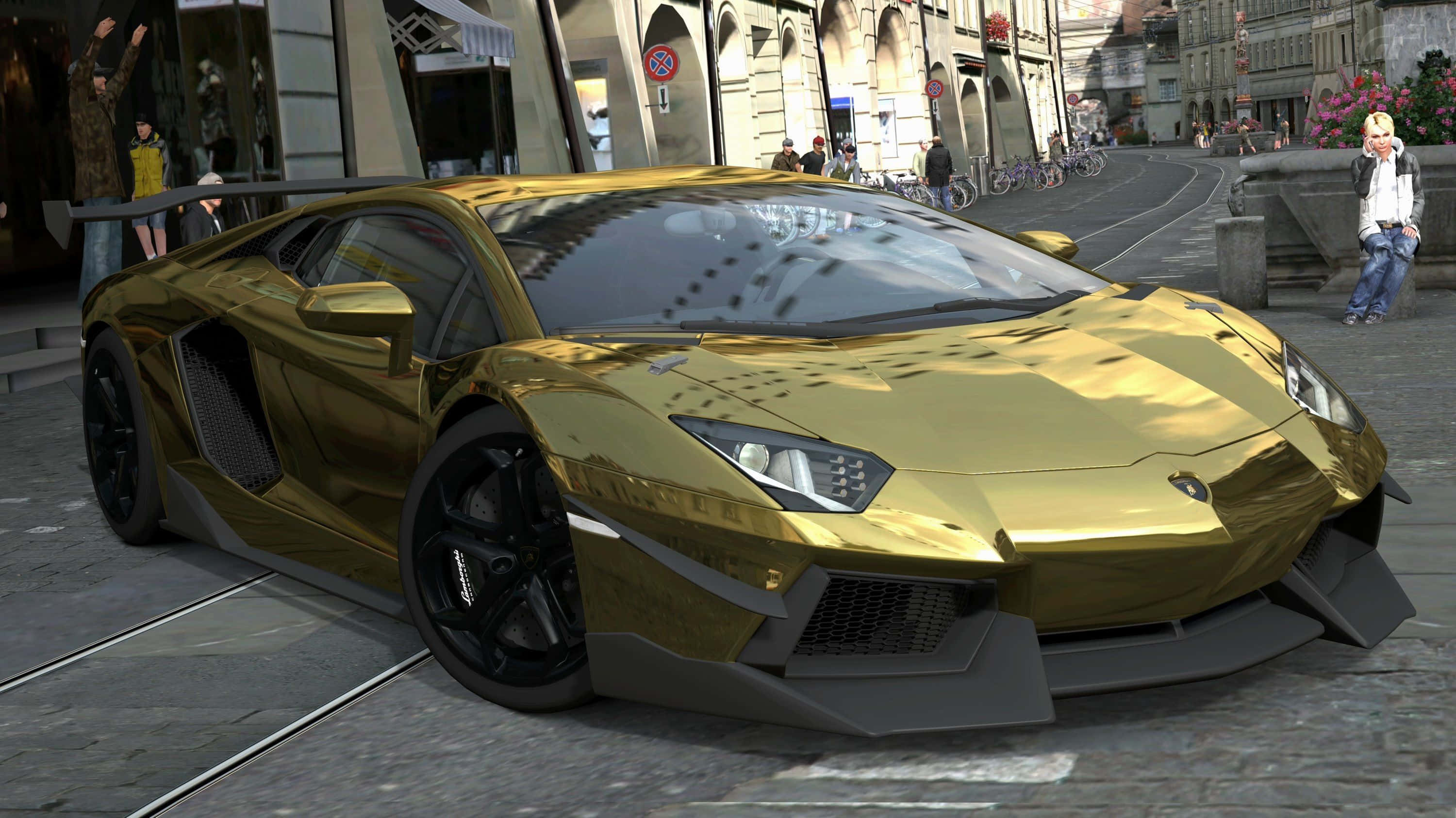 Çarpıcı Altın Lamborghini Duvar Kağıdı