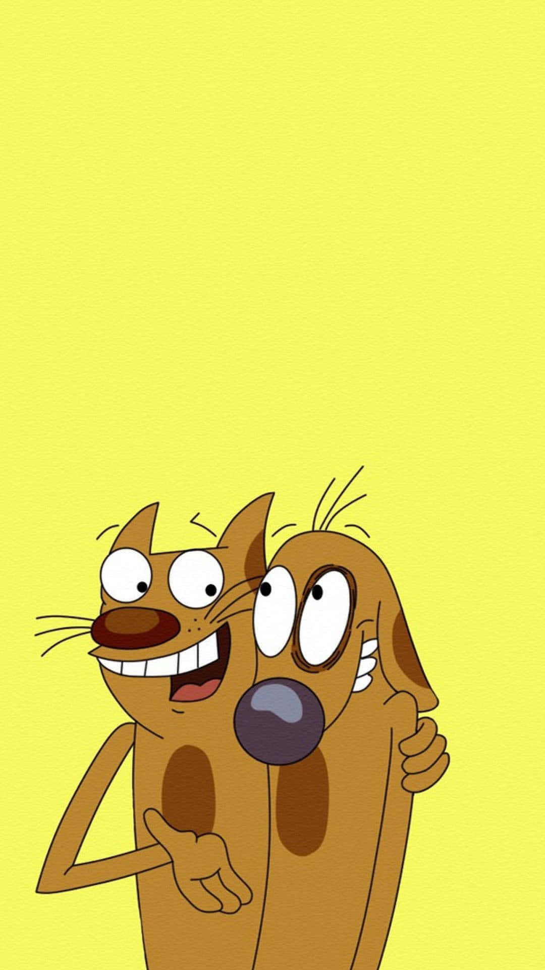 Catdog Karikatür Estetik iPhone Duvar Kağıdı