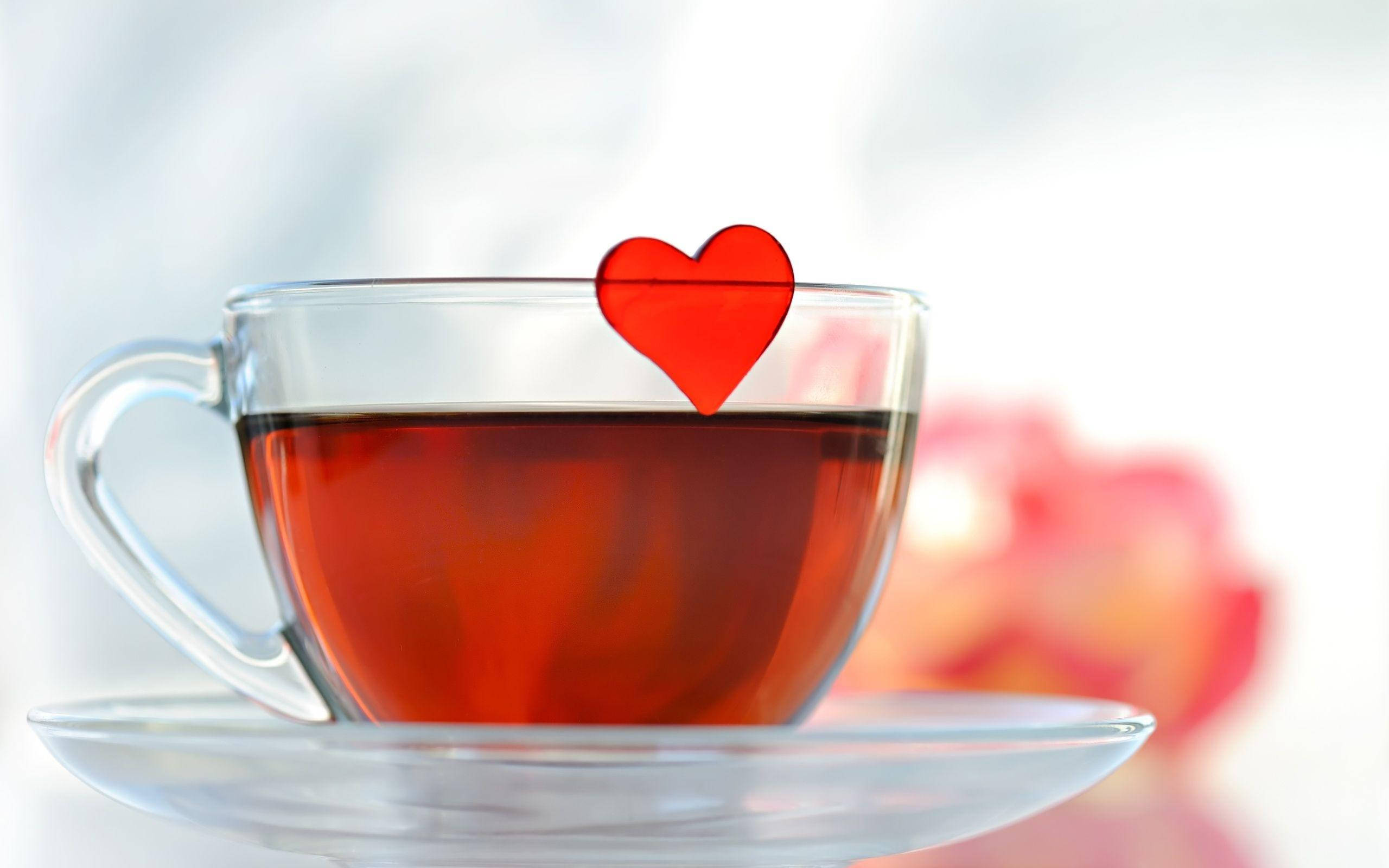 Çay Bardağı Kalp Sevimli Masaüstü Duvar Kağıdı