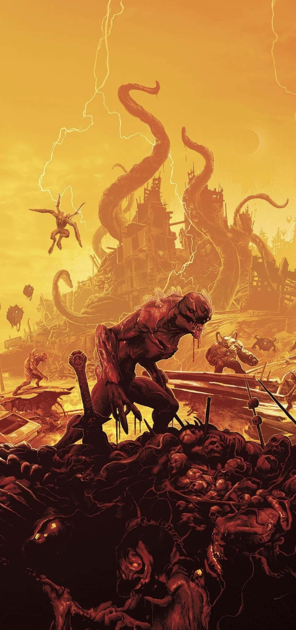 Cehennemin alt dünyasında savaşmak için DOOM Slayer'ın gücünü kullanın Duvar Kağıdı