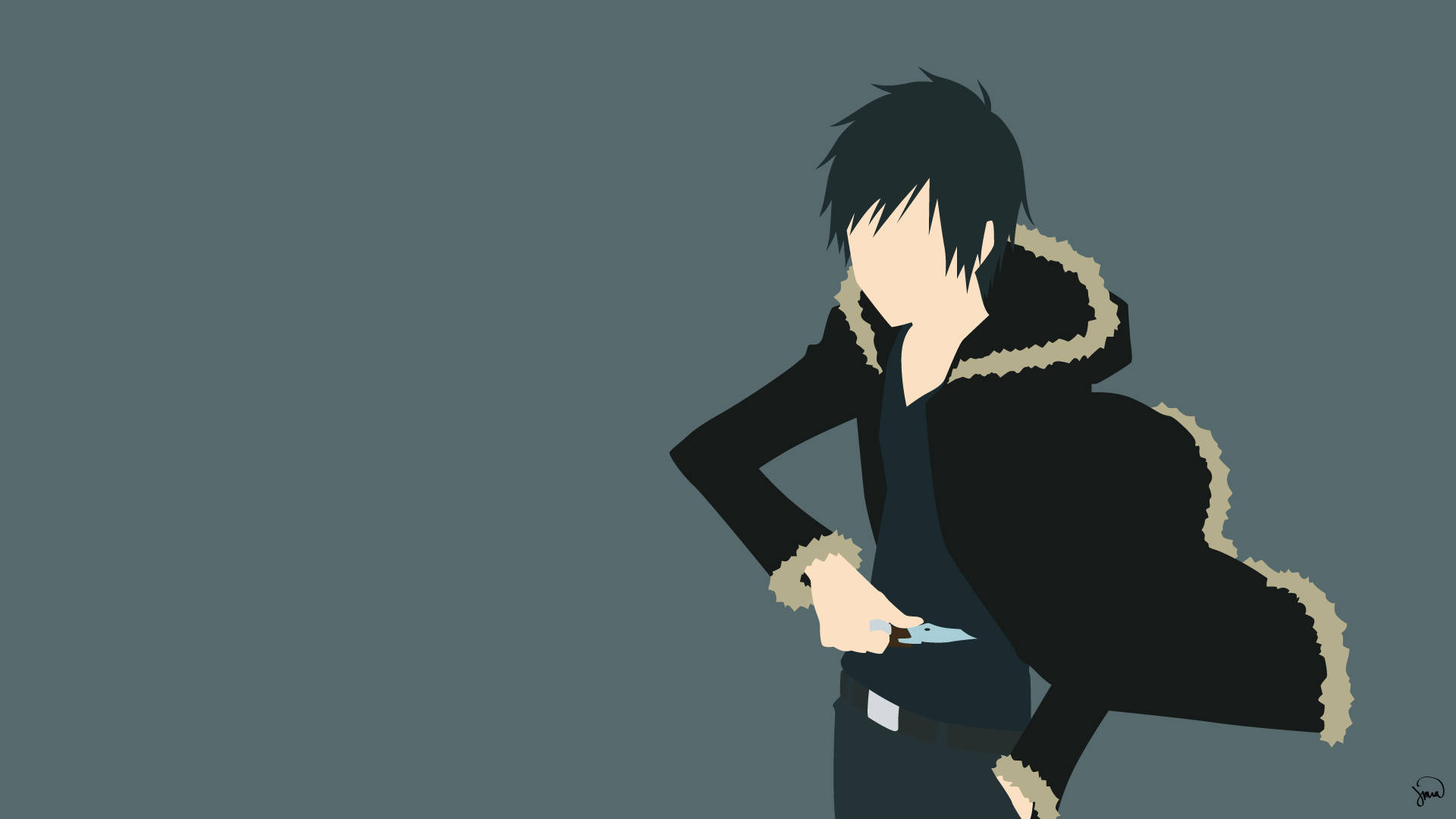 Ceketli Adam Minimalist Anime Duvar Kağıdı