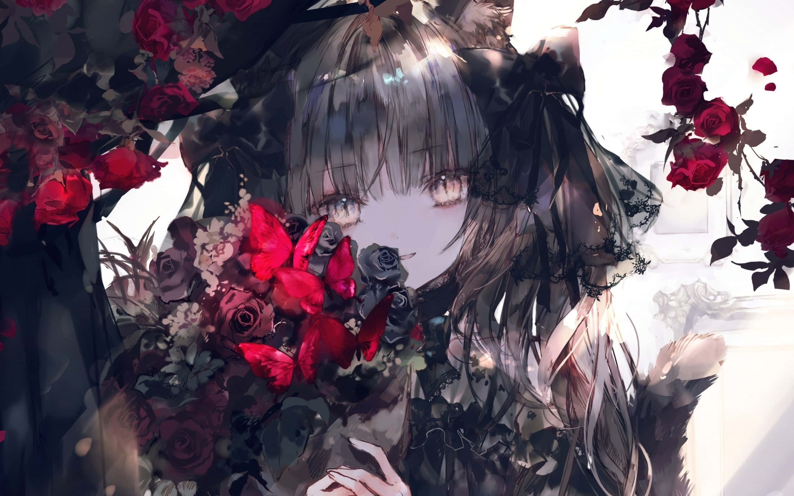 Çekici Gotik Anime Kızı Duvar Kağıdı