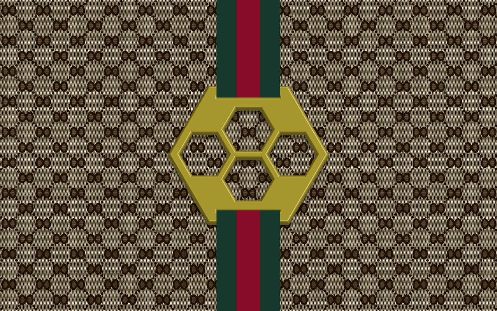 Çekici Gucci Altın ve Kahverengi Arkaplan Duvar Kağıdı