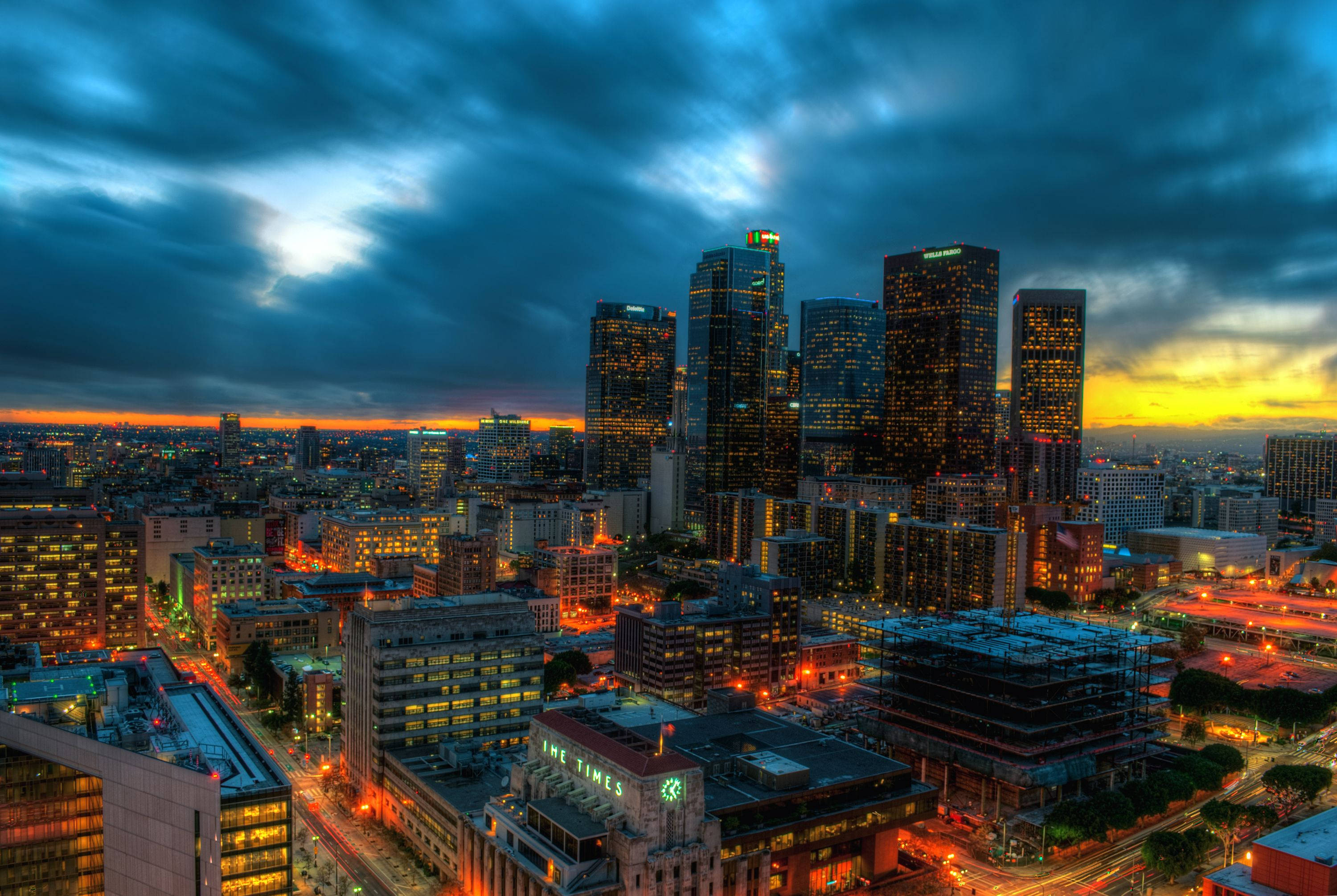 Central Los Angeles Gün Batımı Duvar Kağıdı