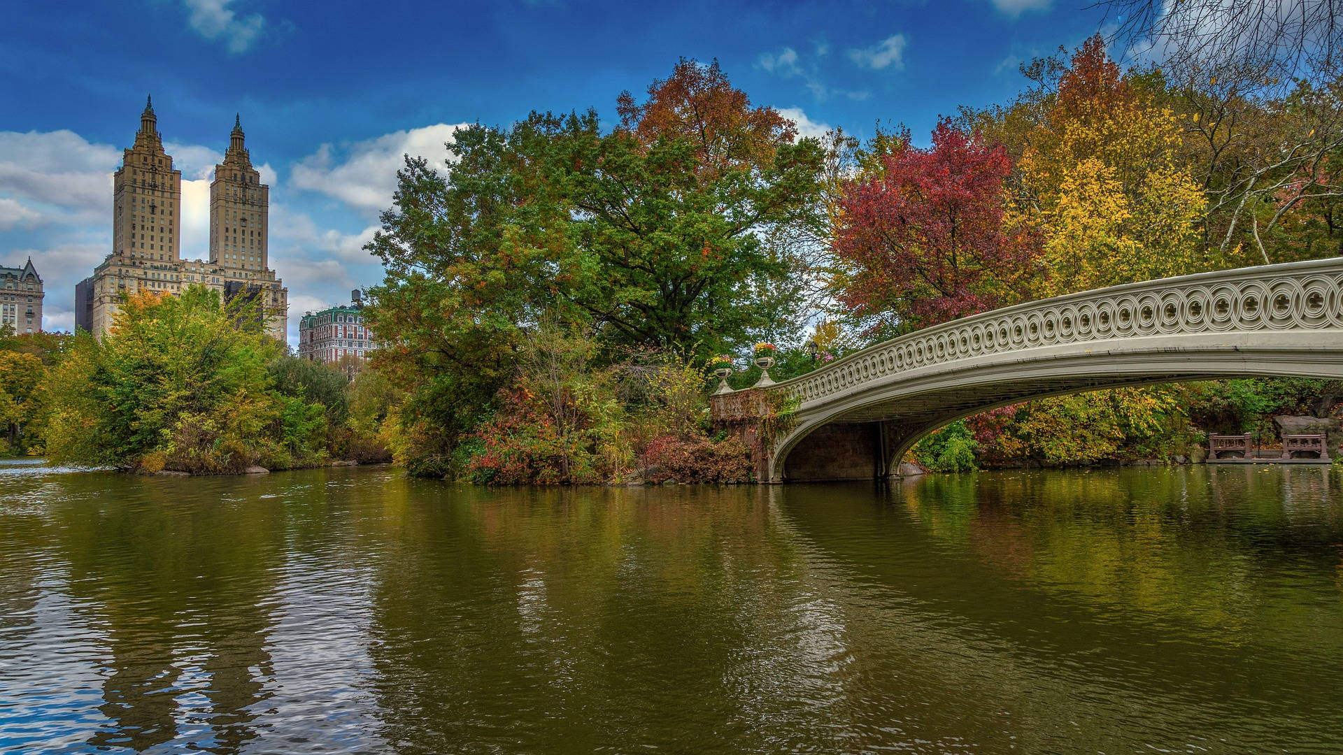 Central Park Gölü ve Köprü Duvar Kağıdı