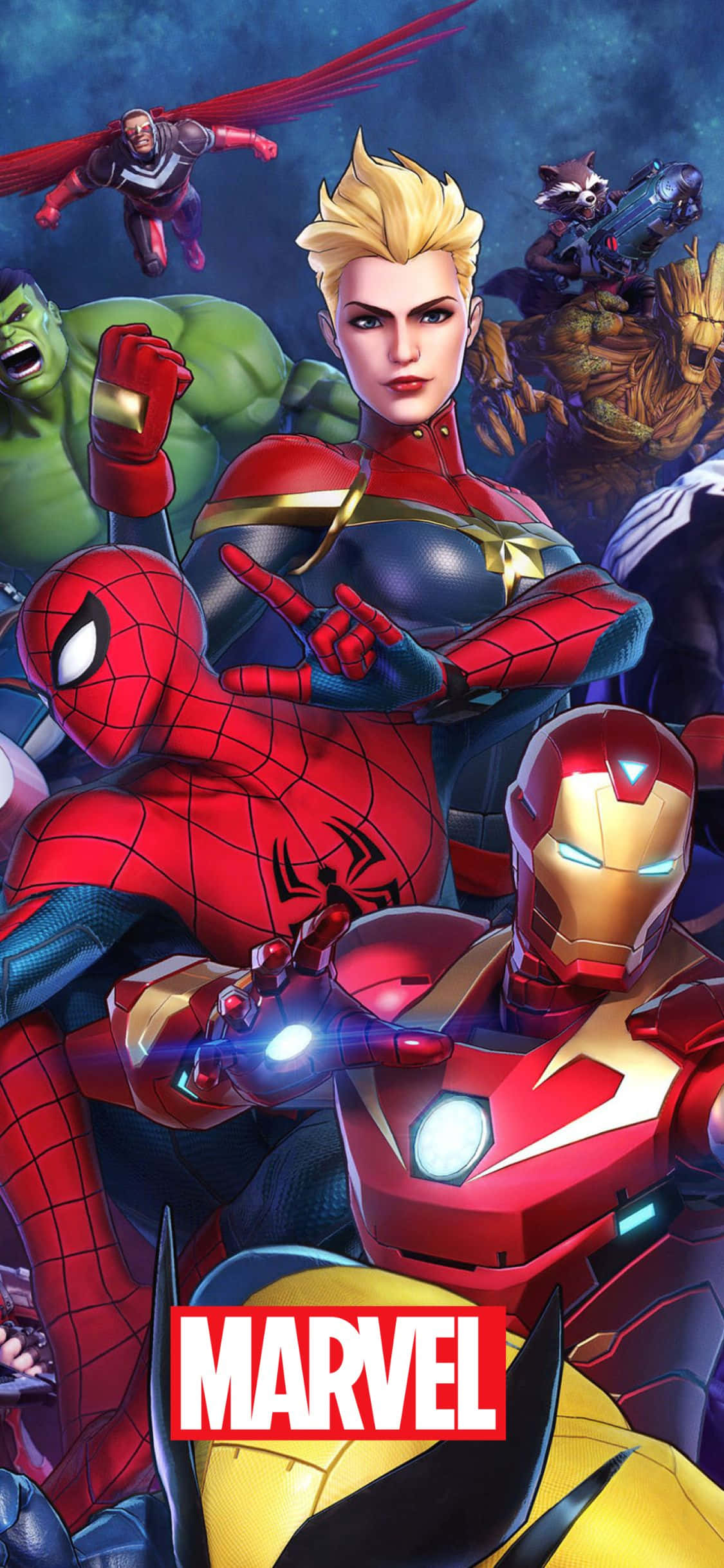 Çeşitli Süper Kahramanlar iPhone XS Marvel Arkaplanı Duvar Kağıdı