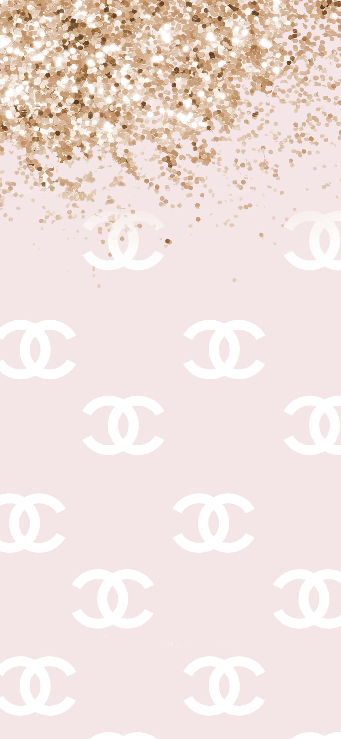 chanel parıltılı duvar kağıdı - pembe ve altın Duvar Kağıdı