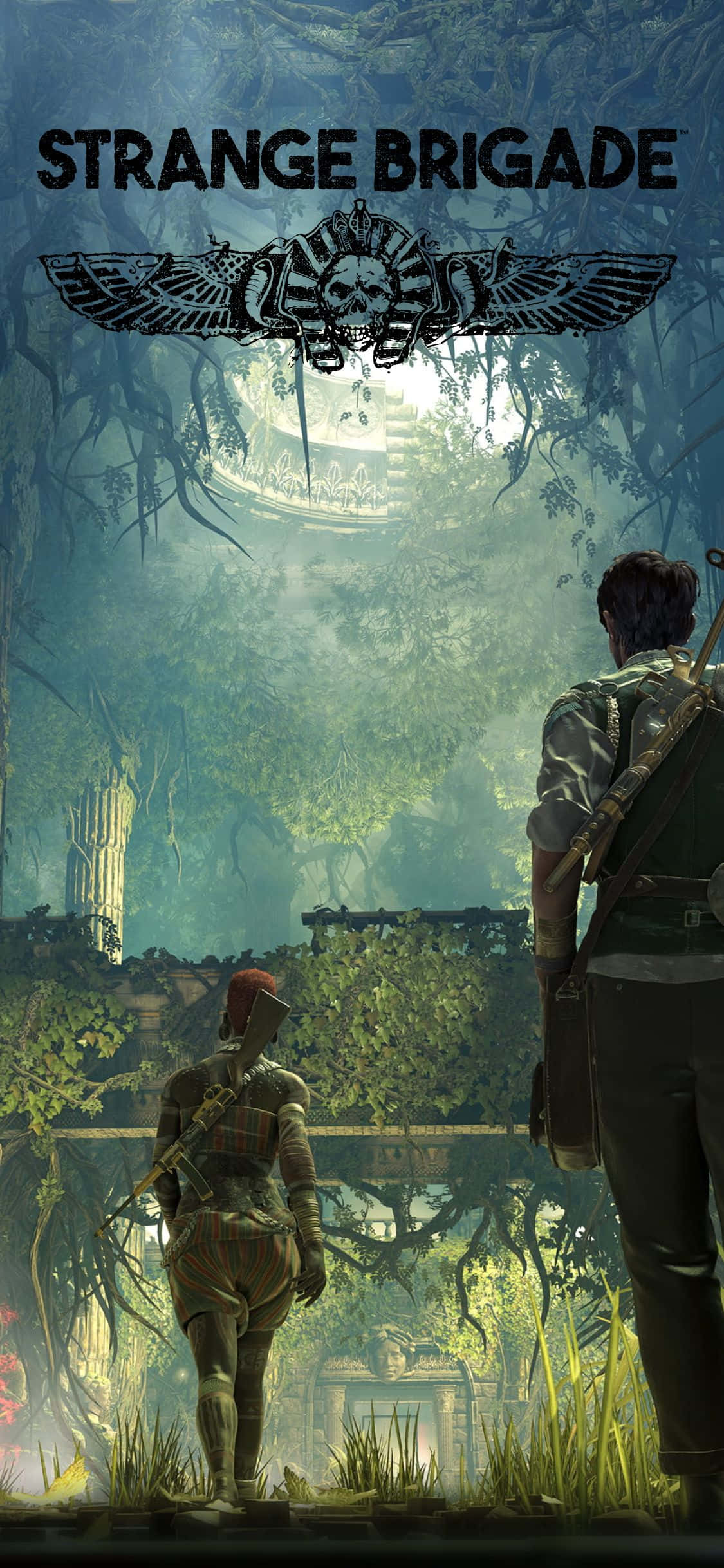 Characters Inside Ancient Ruins iPhone X Strange Brigade Background Duvar Kağıdı