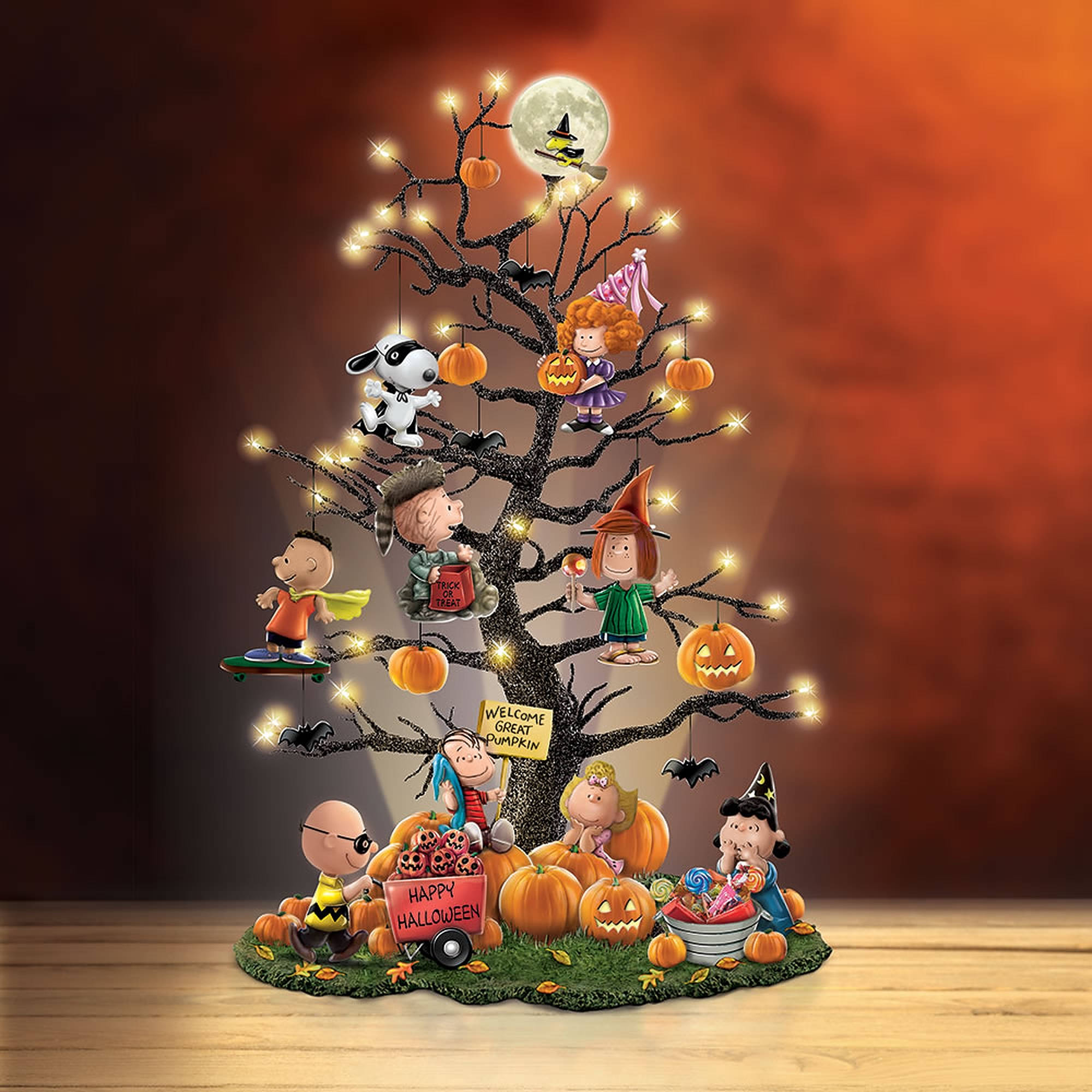Charlie Brown Peanuts Cadılar Bayramı Ağacı Duvar Kağıdı