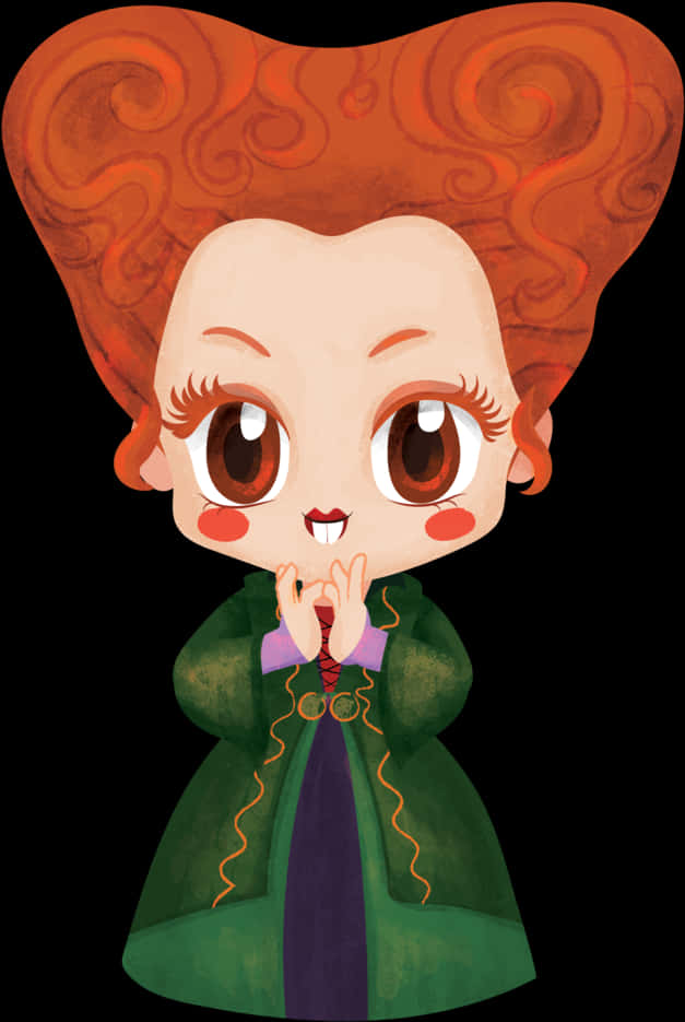 Chibi Cadı Çizgi Film Karakteri Duvar Kağıdı