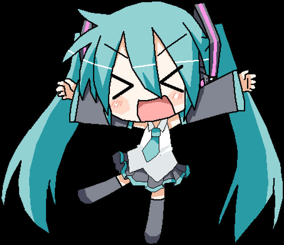 Chibi Hatsune Miku Ağlarken Duvar Kağıdı
