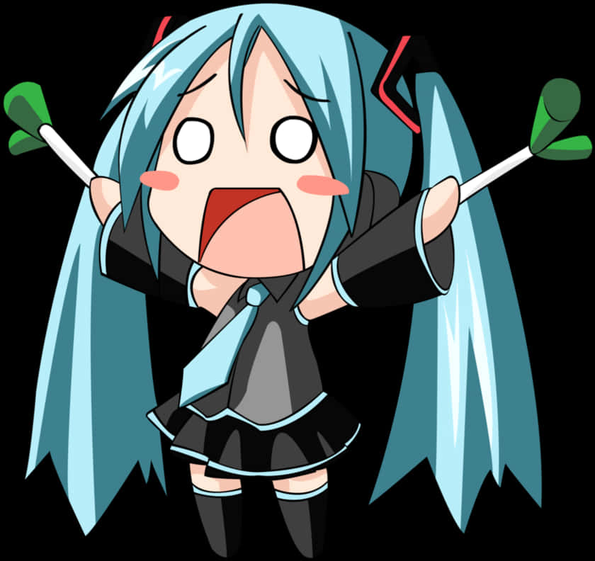 Chibi Hatsune Miku Tezahürat Vektör Duvar Kağıdı