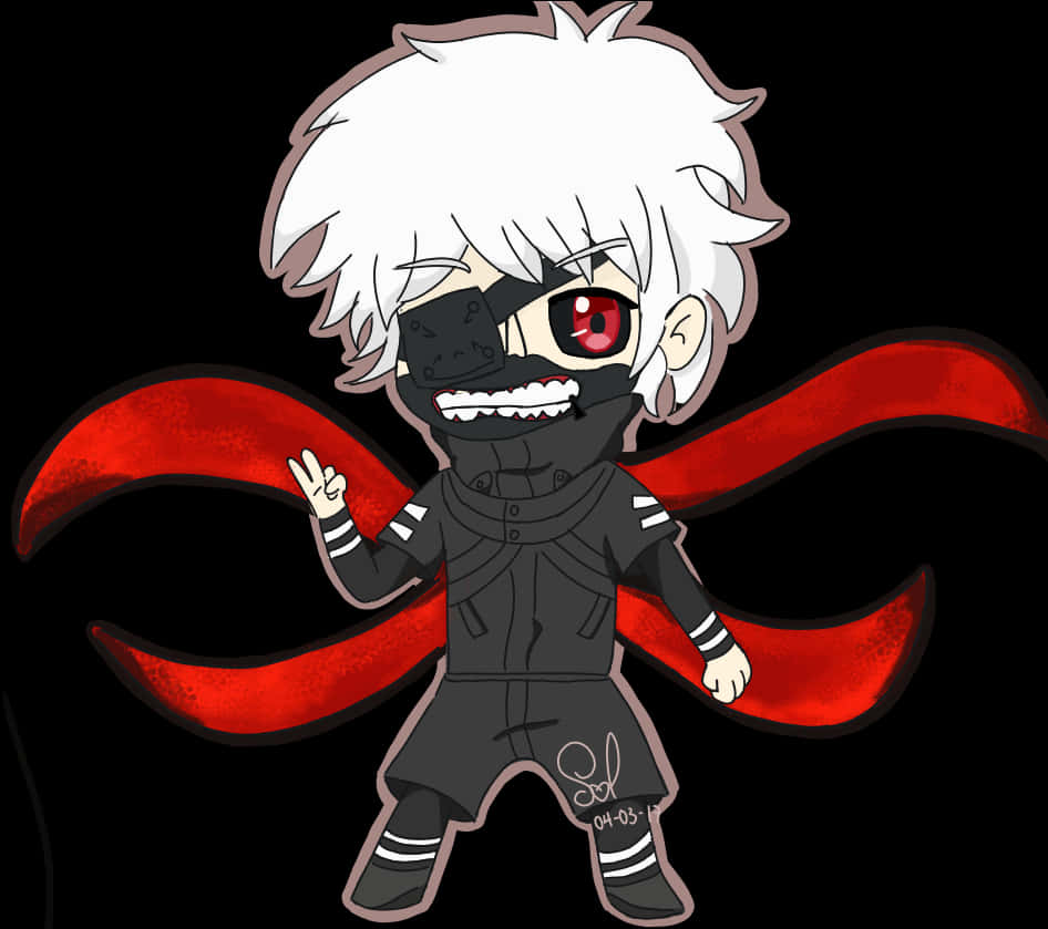 Chibi Kaneki Kagune ile Duvar Kağıdı