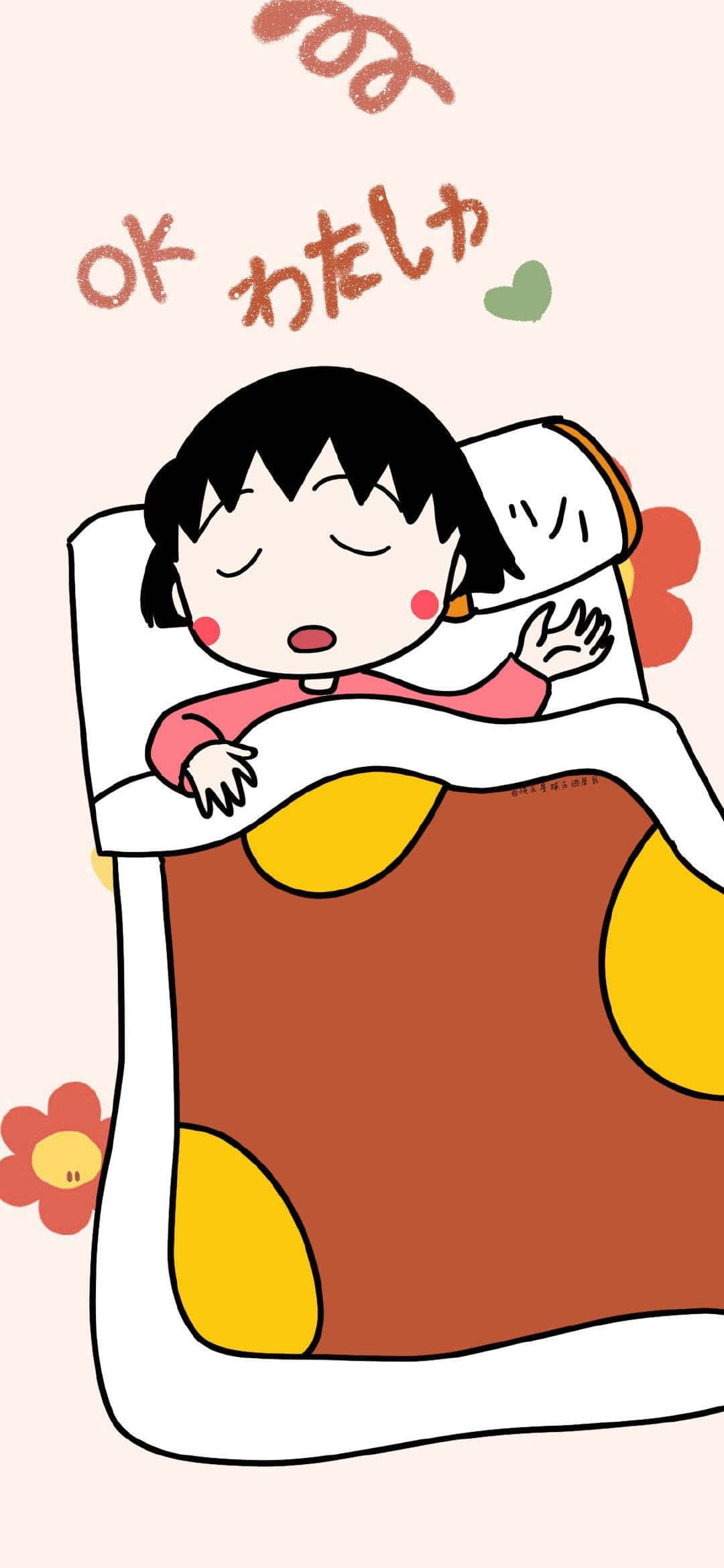 Chibi Maruko Chan arka planı Duvar Kağıdı