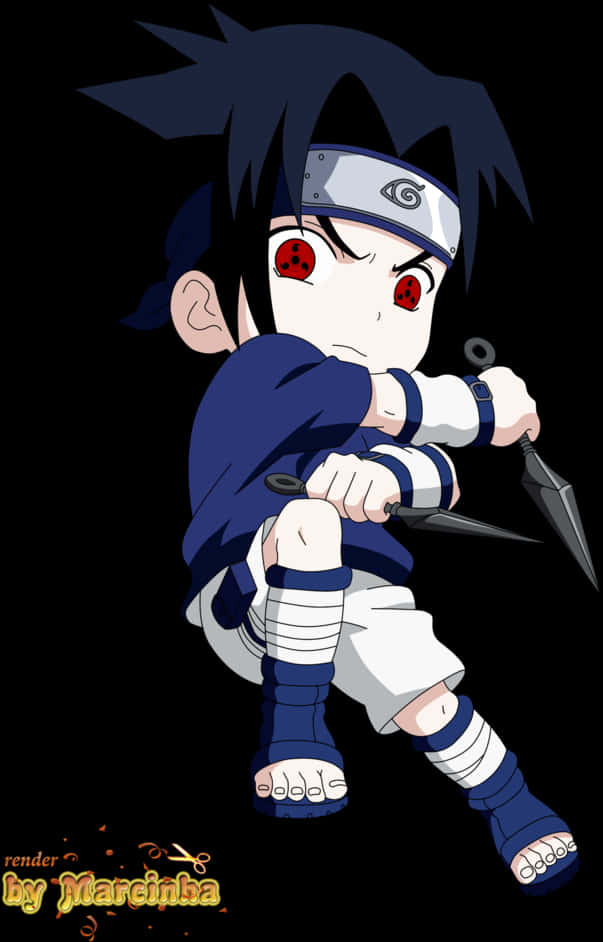 Chibi Sasuke Savaşa Hazır Duvar Kağıdı