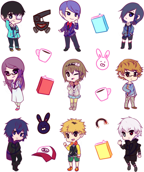 Chibi Tarzı Karakter Koleksiyonu Duvar Kağıdı