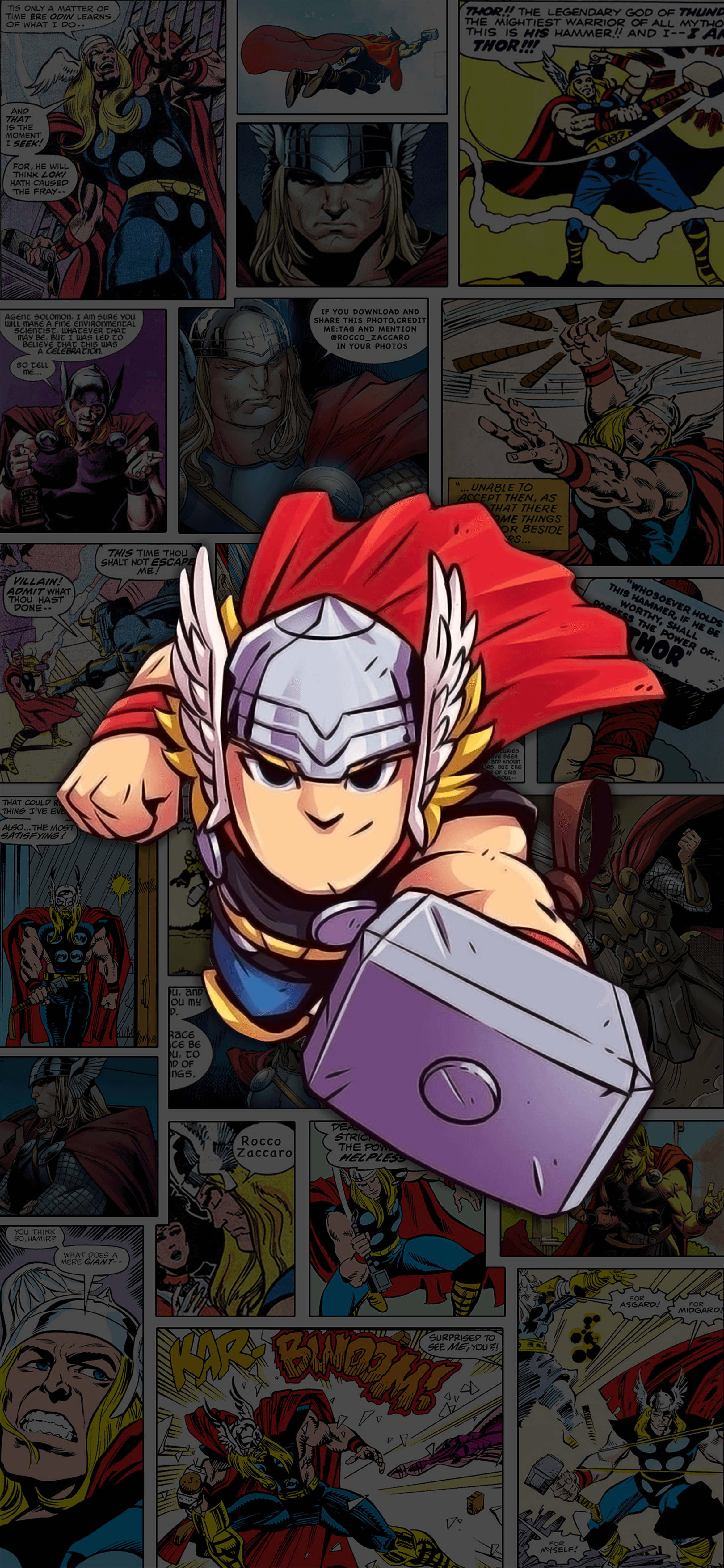 Chibi Thor Çizgi Roman Duvar Kağıdı