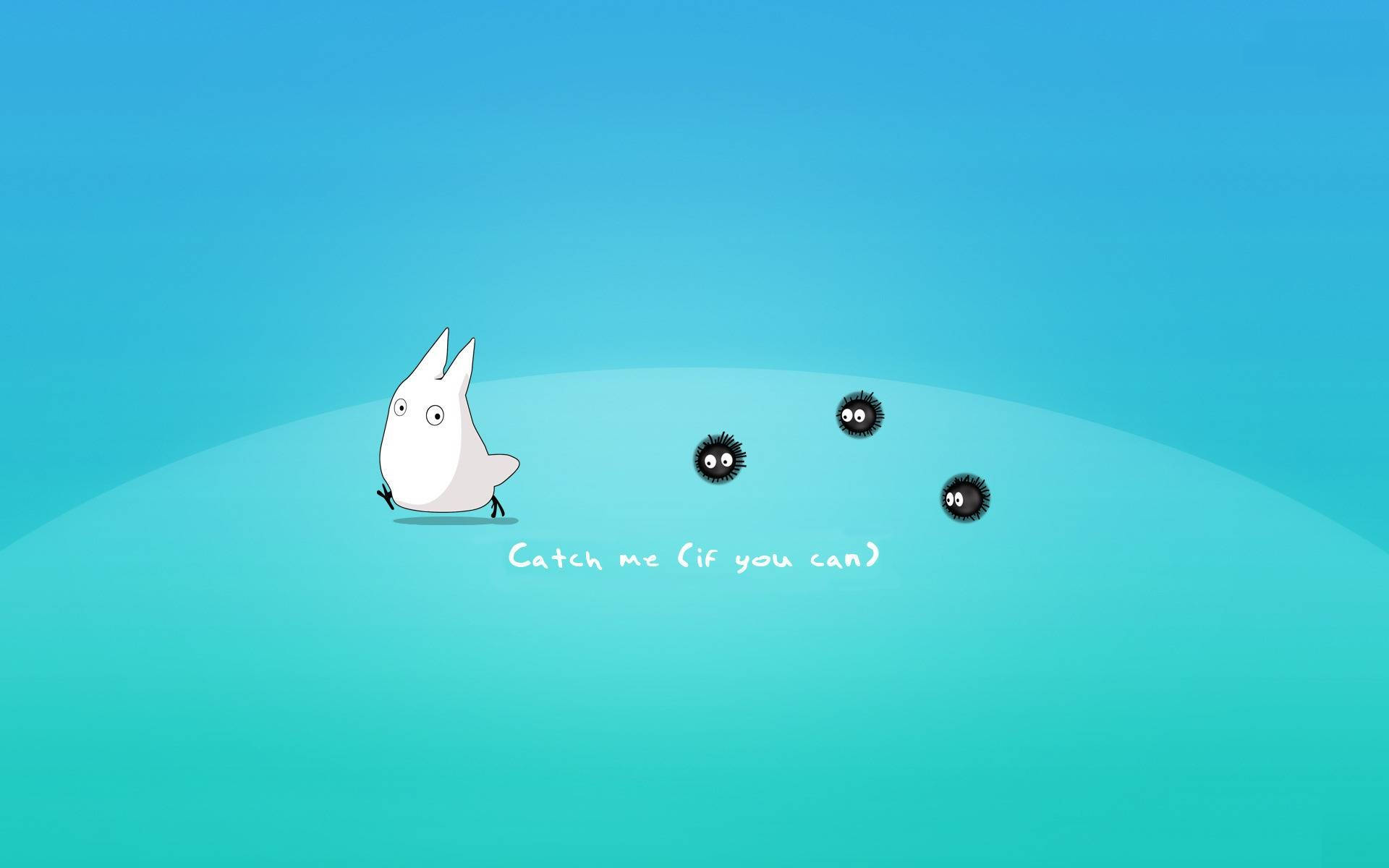 Chibi Totoro Estetik Dizüstü Bilgisayar Duvar Kağıdı