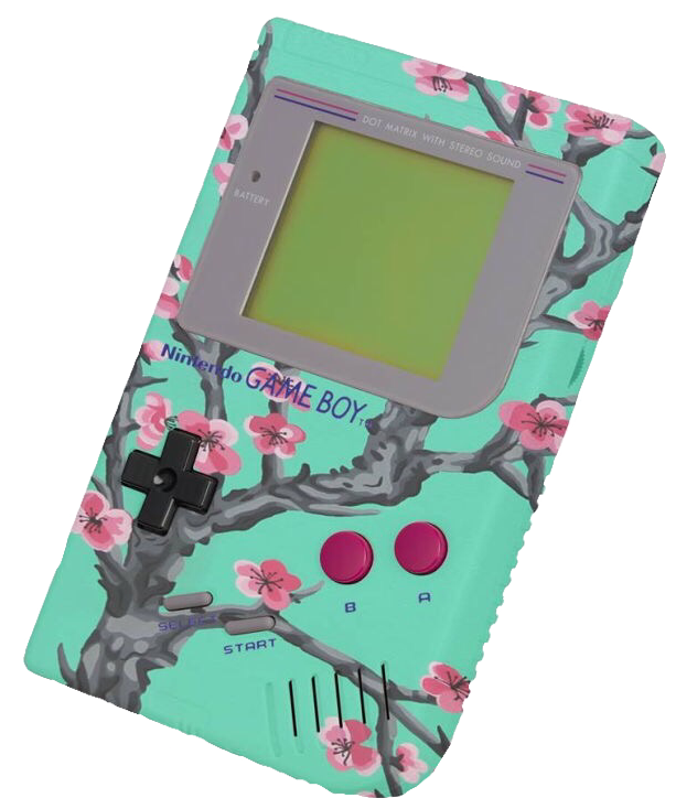 Çiçek Desenli Gameboy.PNG Duvar Kağıdı