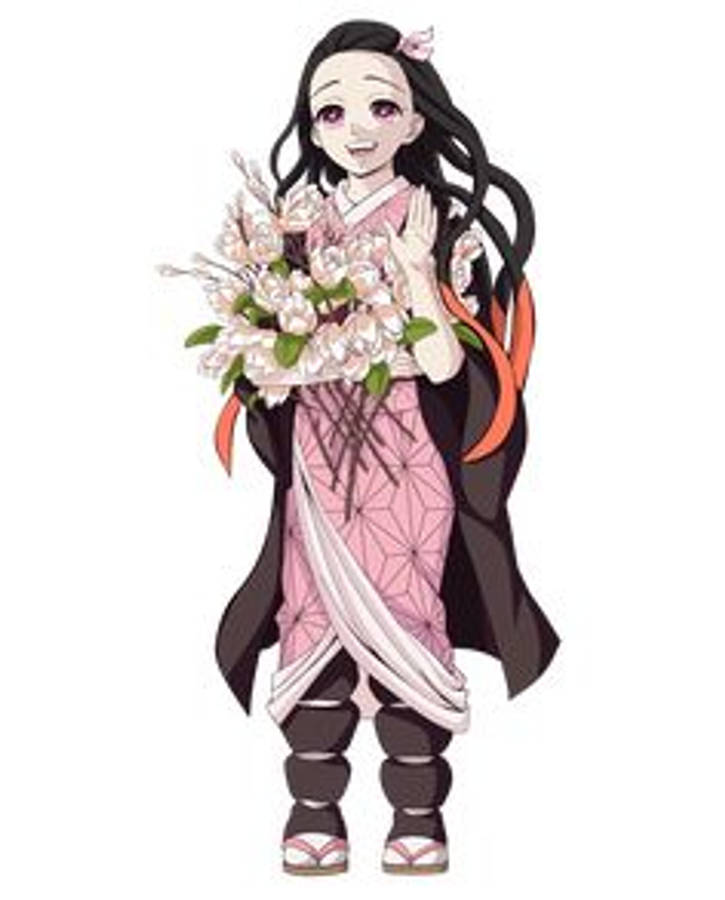 Çiçeklerle Nezuko Demon Slayer Duvar Kağıdı
