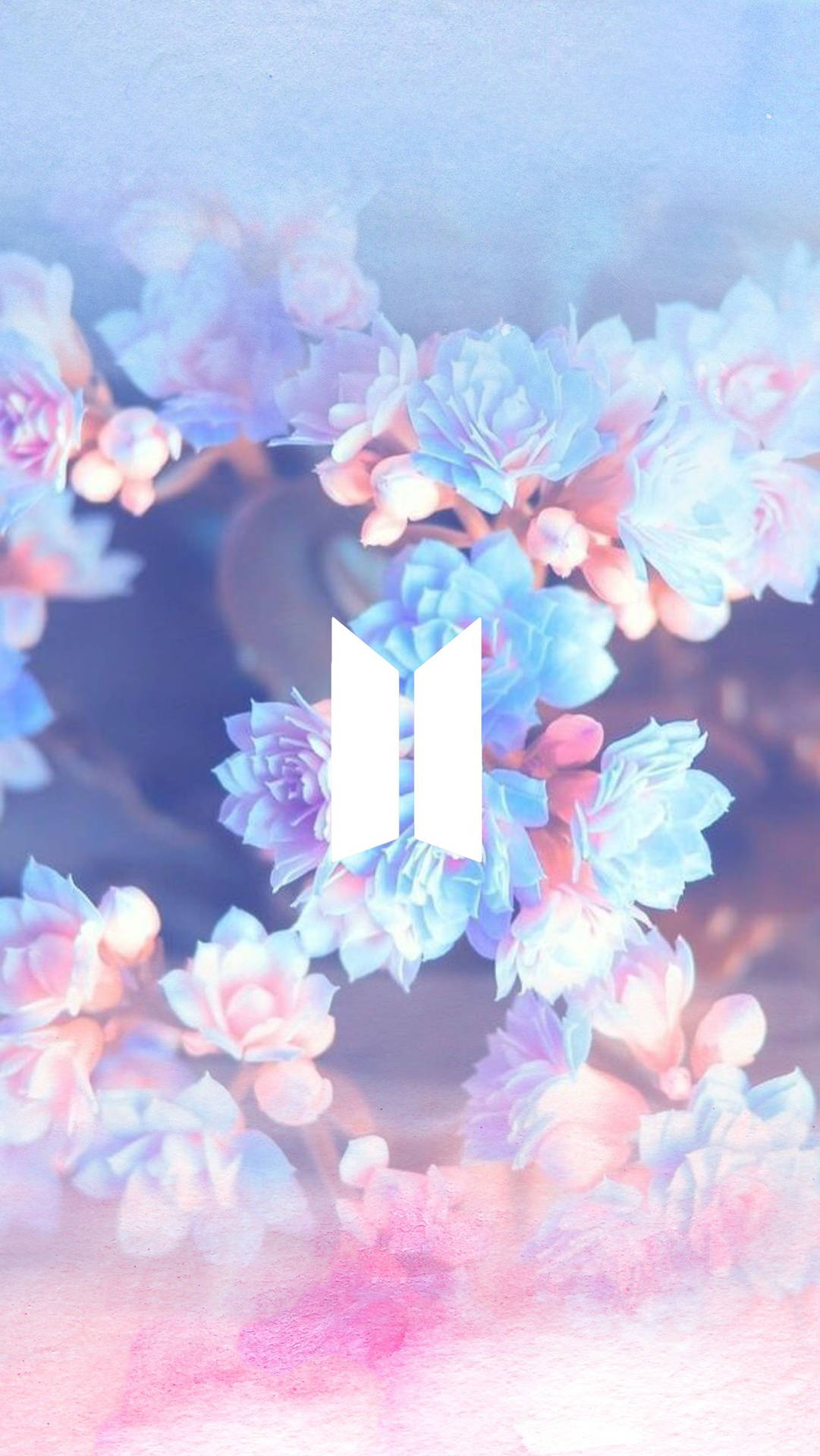 Çiçekli BTS Logosu duvar kağıdı